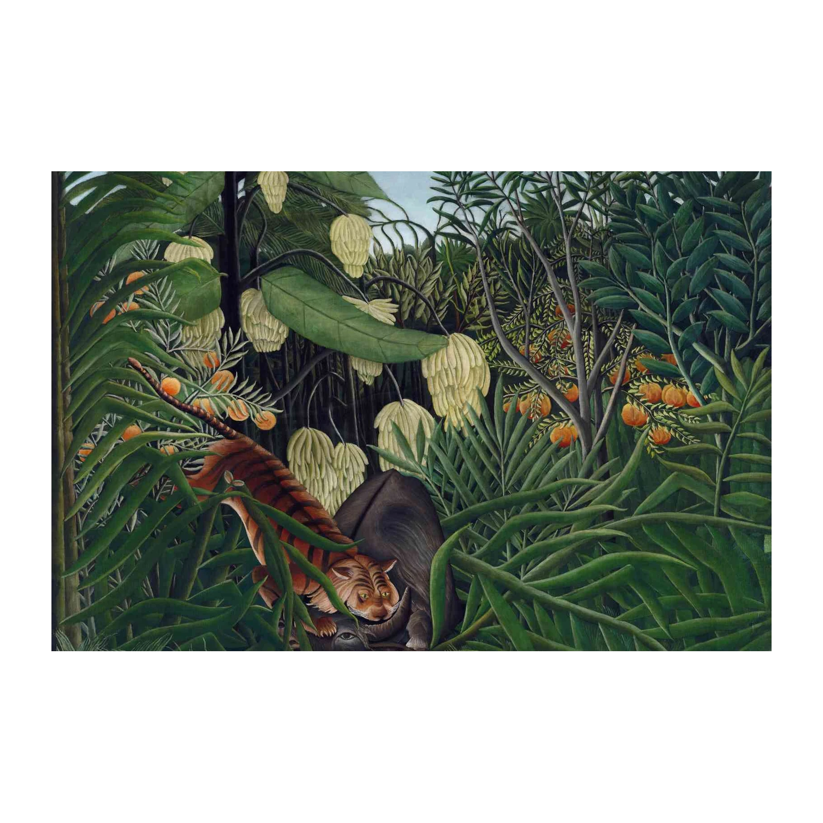 Mysterious Jungle Tiger & Buffalo Wall Art