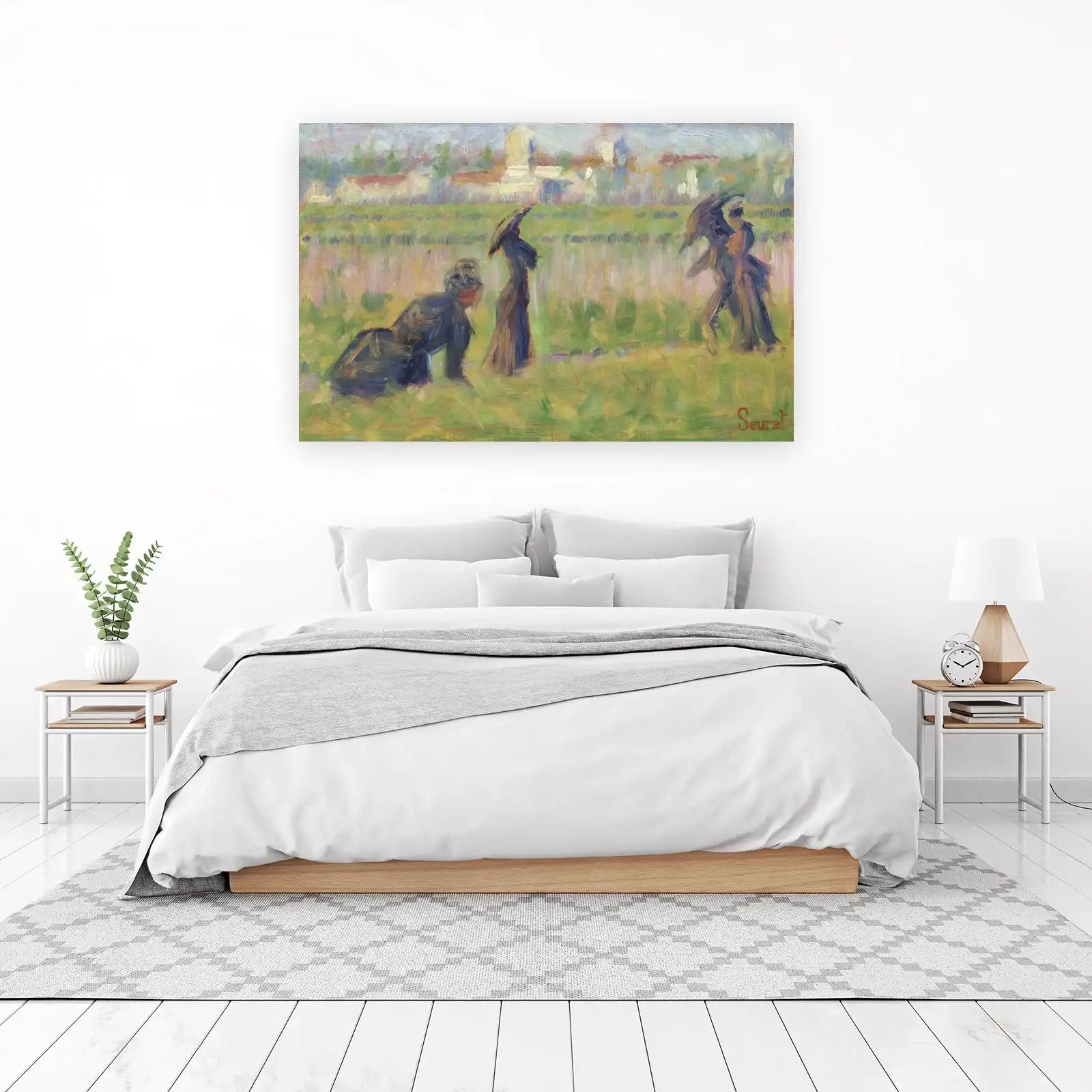 Seurat's Seascape Figures Wall Art