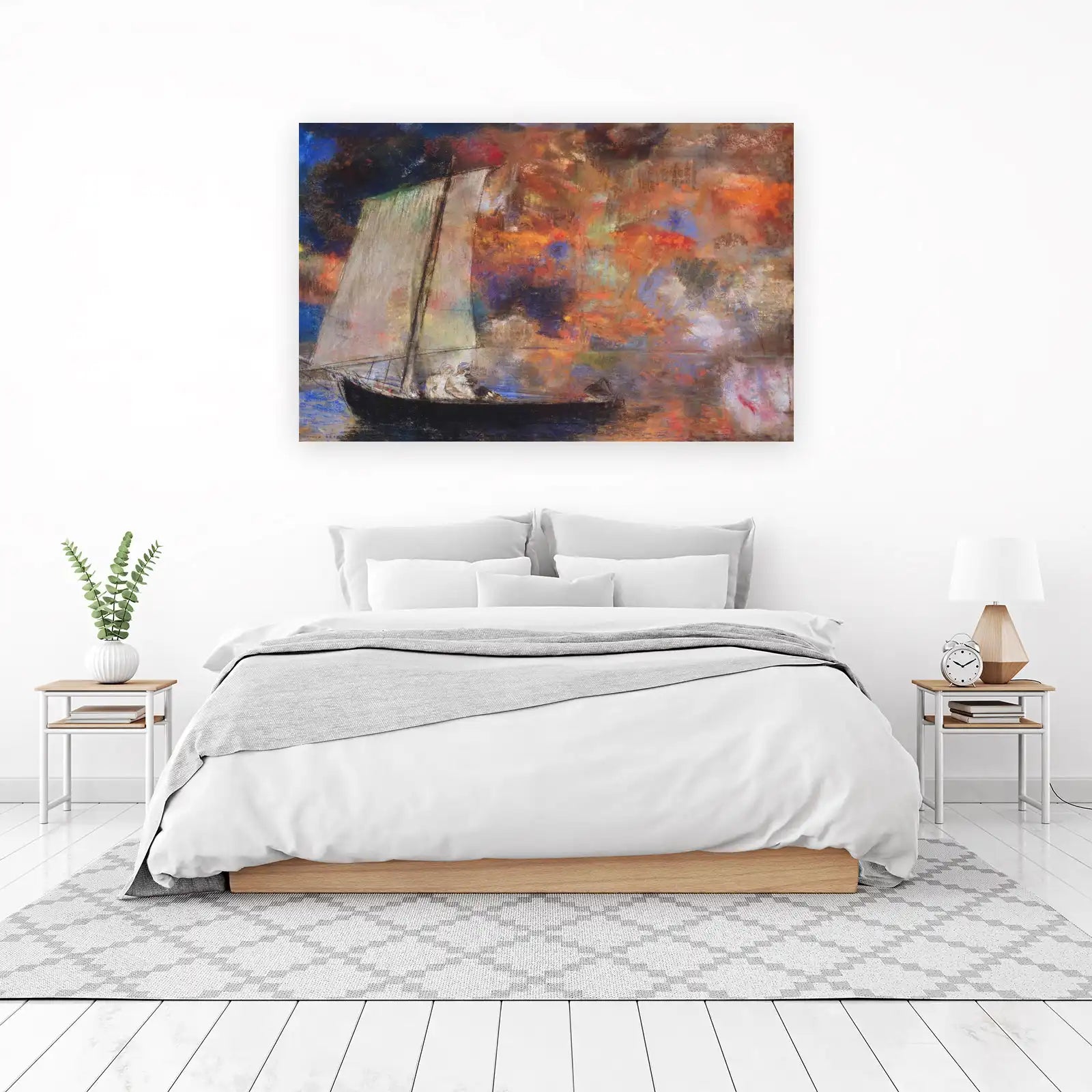 Impressionist Sailboat Sunset Wall Art