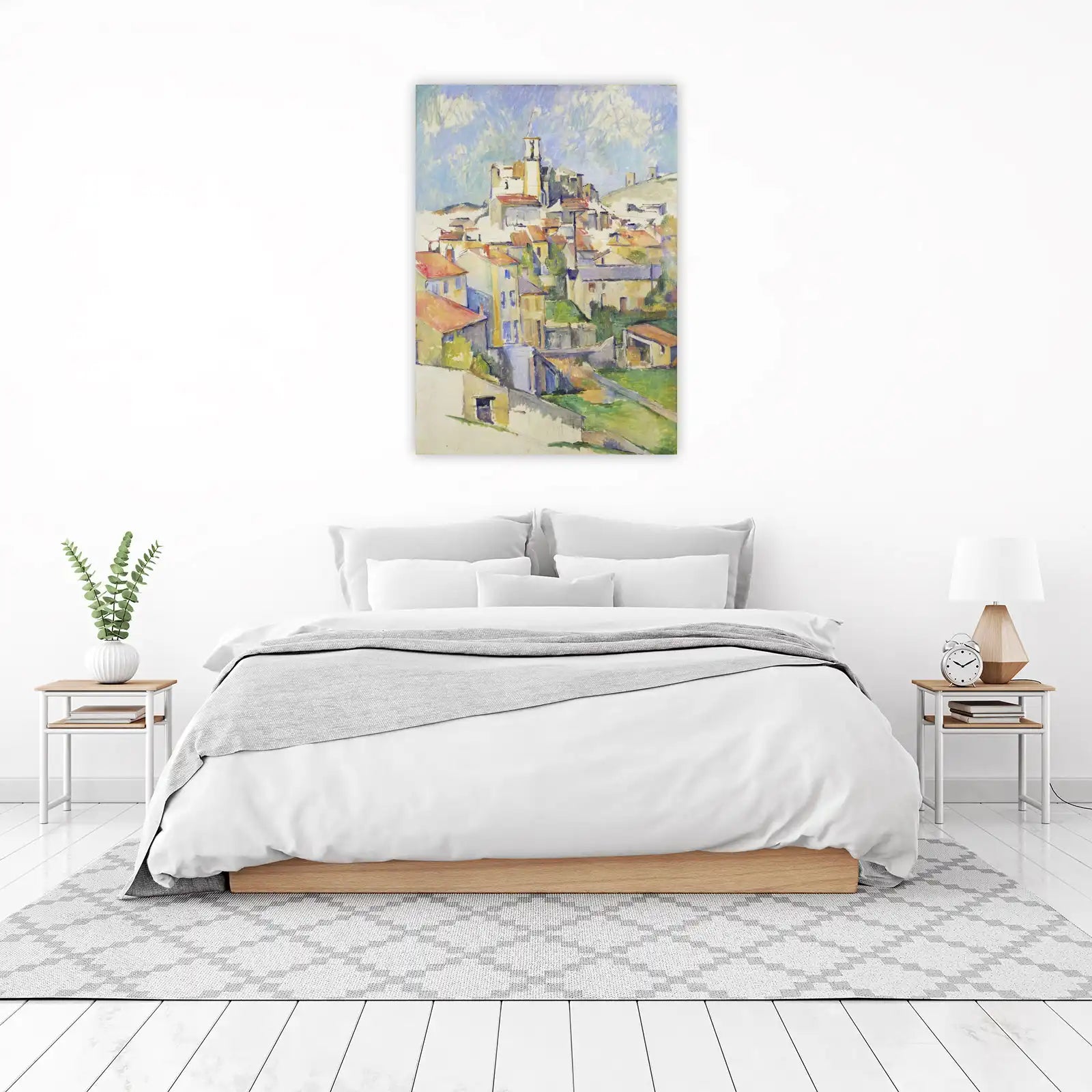 Sunny Village Landscape Oil Painting Wall Art