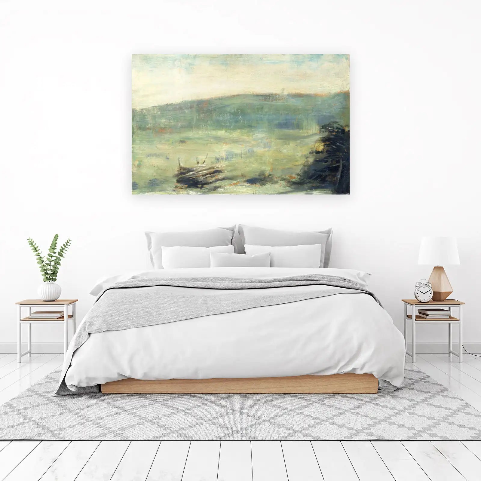 Serene Meadow Landscape Textured Wall Art