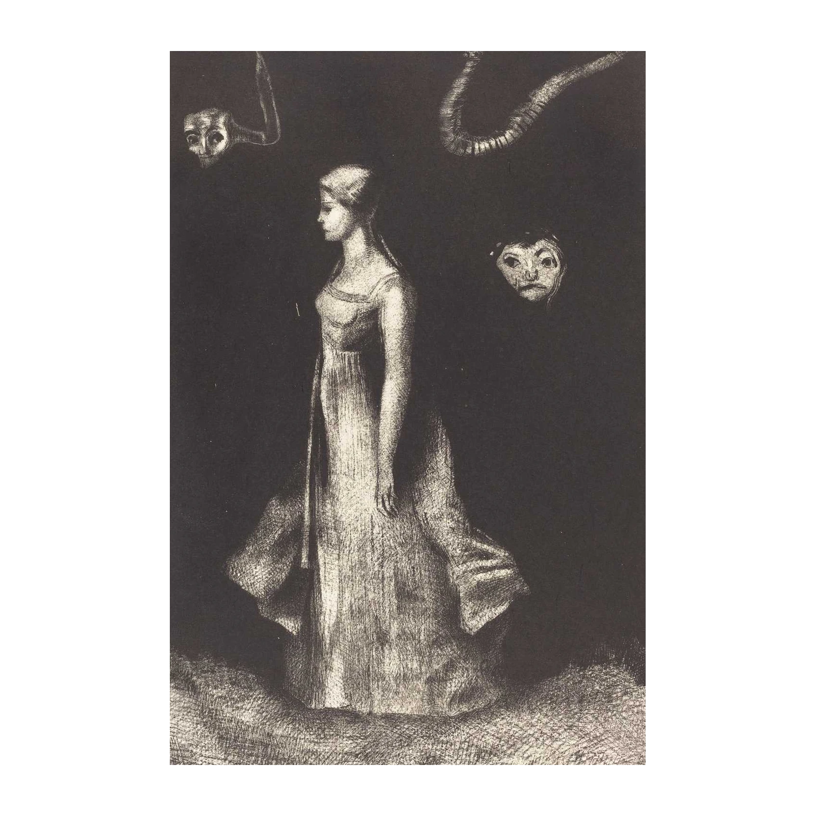 Mysterious Figure Dreamlike Woman Wall Art