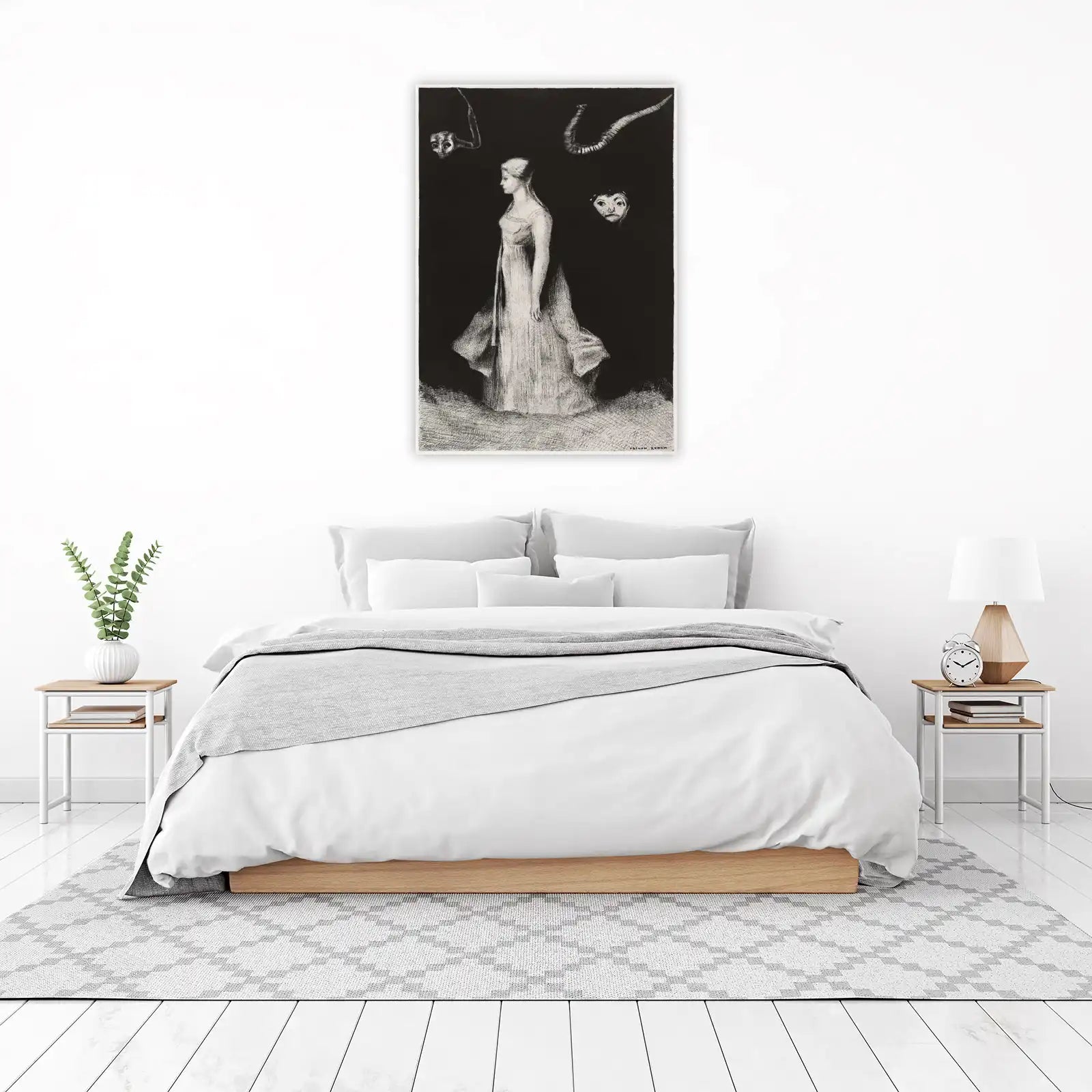 Mysterious Woman & Faces Dark Dream Wall Art