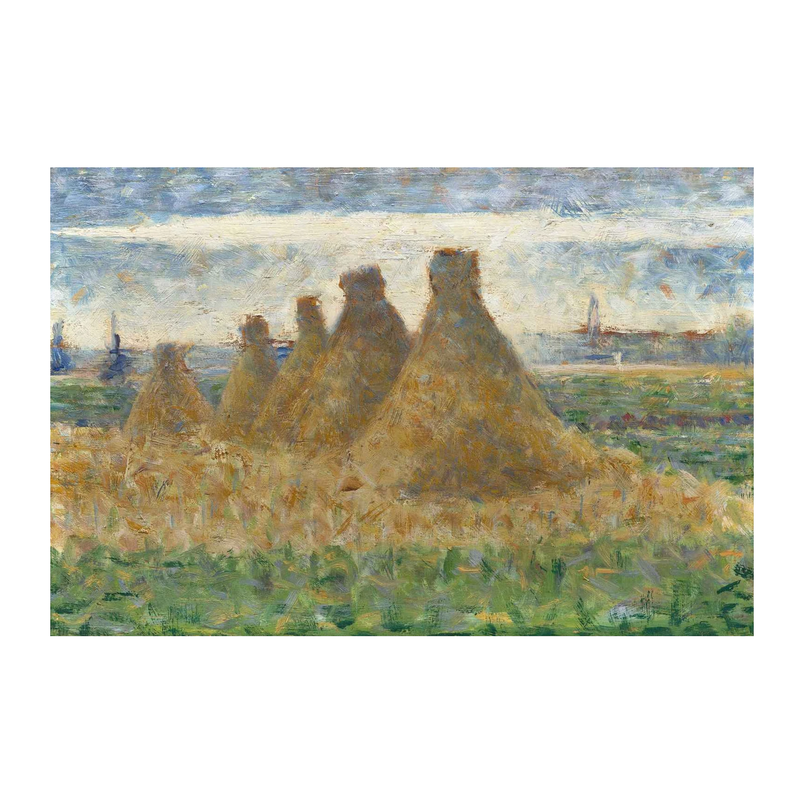 Haystacks in Autumn Field Wall Art