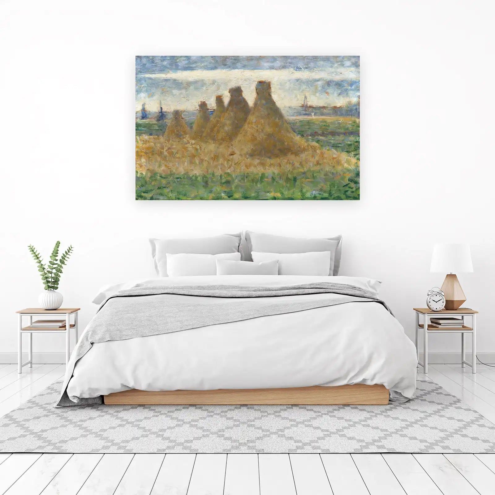 Haystacks in Autumn Field Wall Art