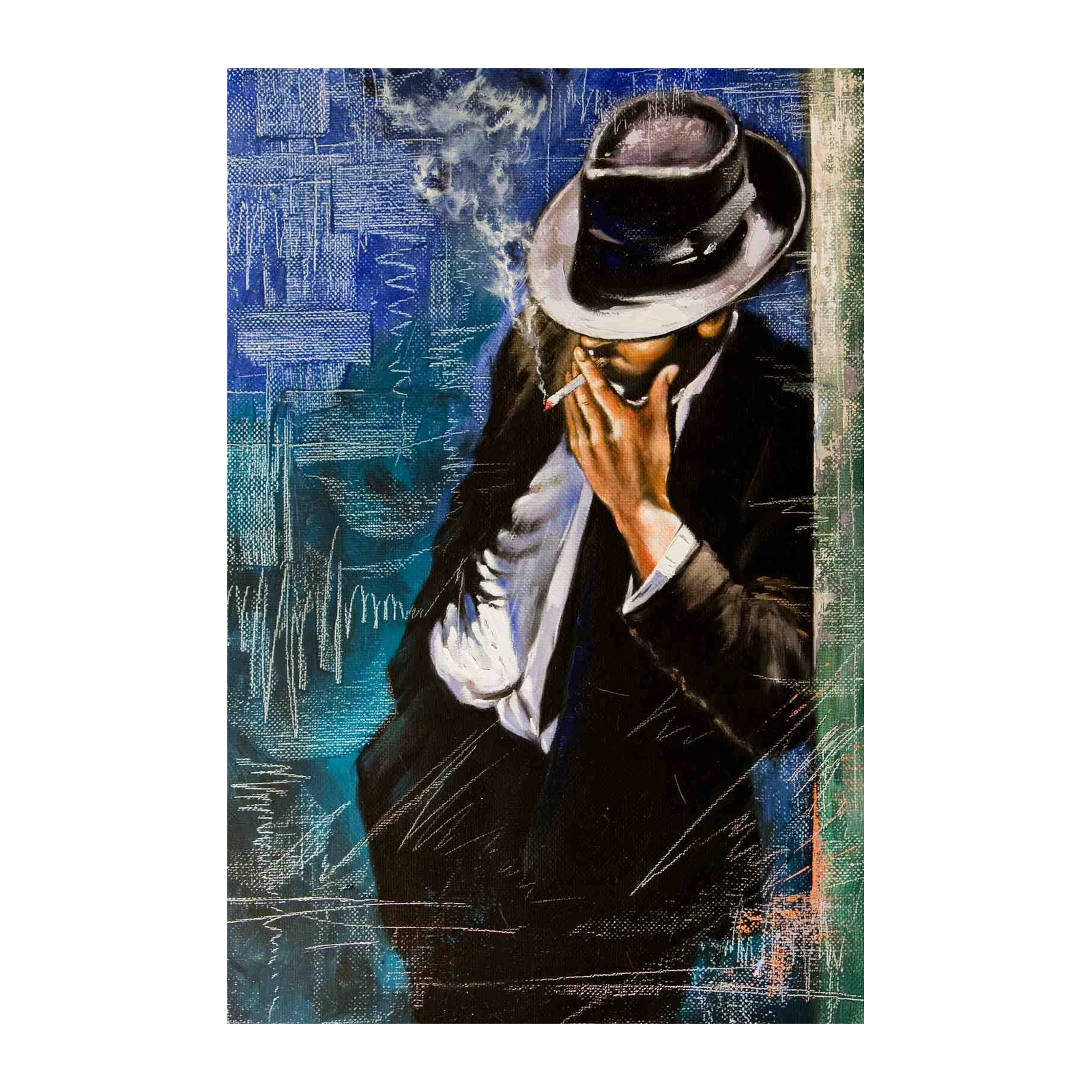 Moody Blues Man Smoking Hat Wall Art