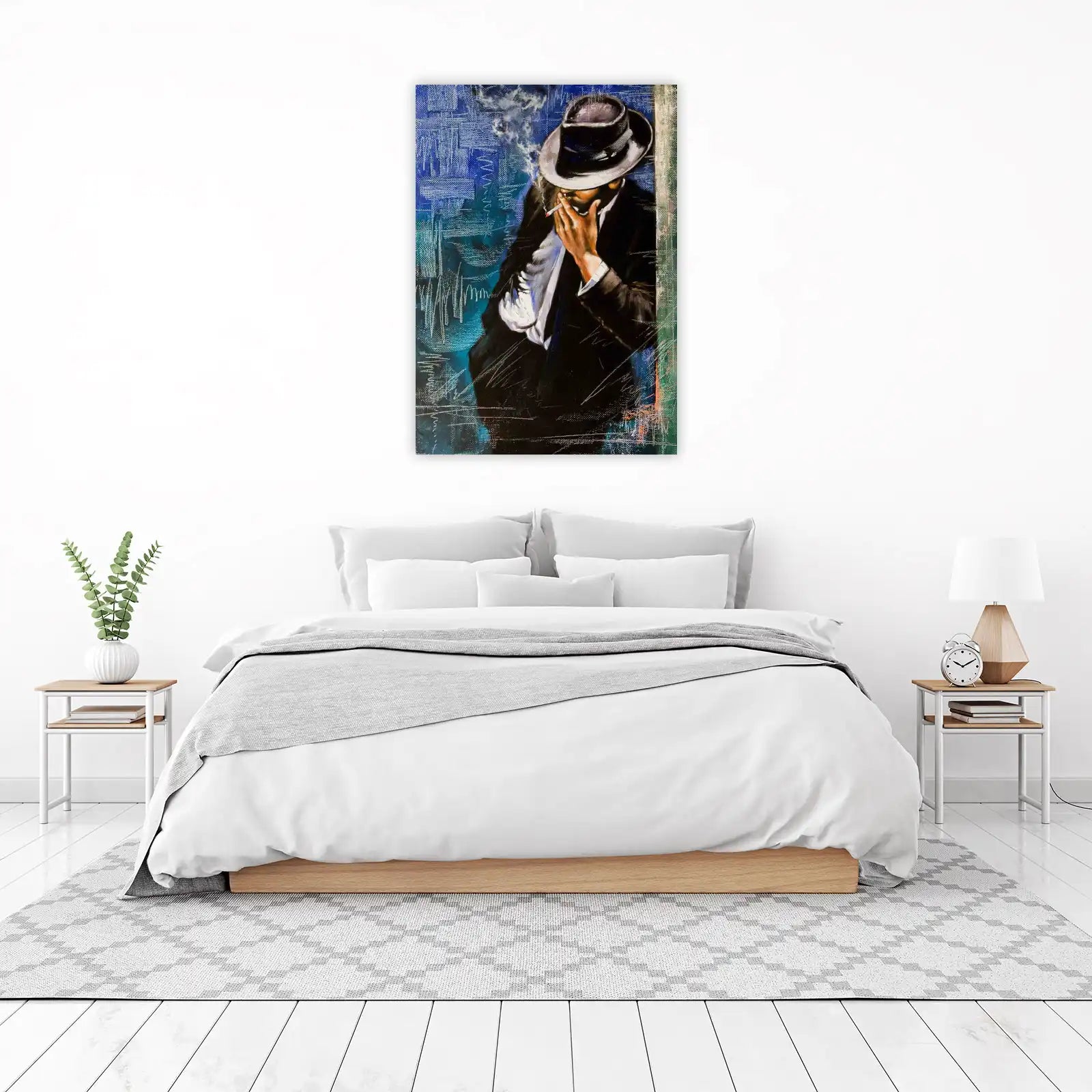 Moody Blues Man Smoking Hat Wall Art