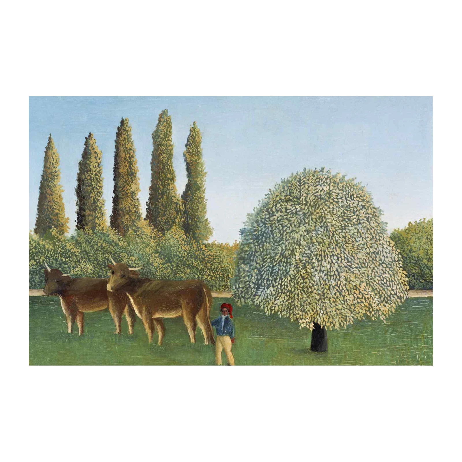 Pastoral Scene Cows and Boy Wall Art