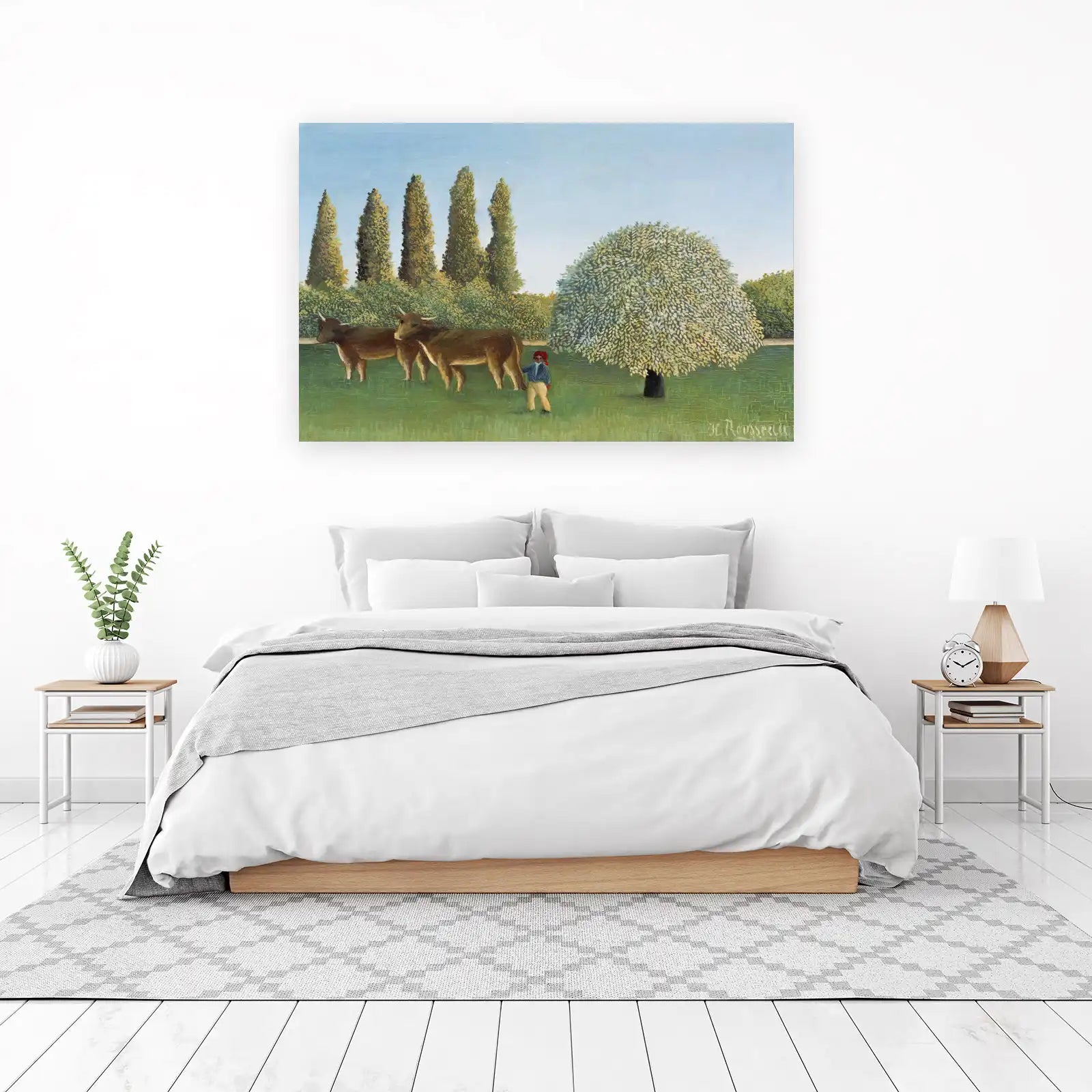 Pastoral Scene Cows and Boy Wall Art