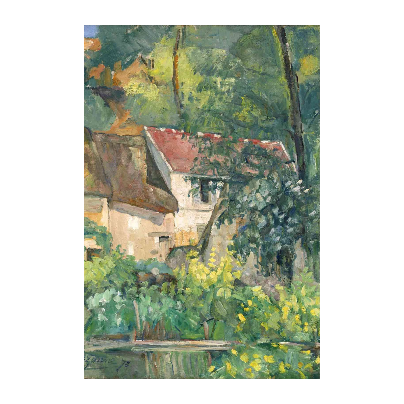 Serene Countryside Village House Impressionist Wall Art