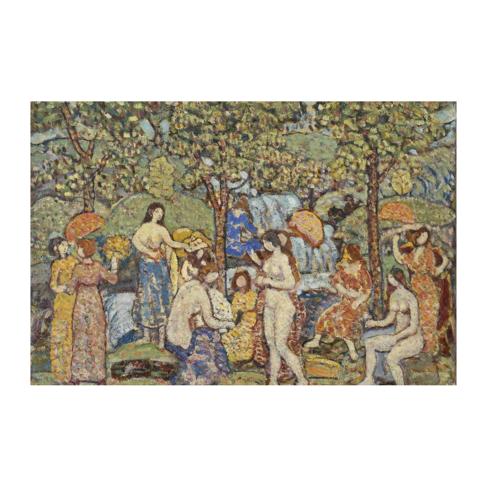 Nymphs at the Waterfall Wall Art