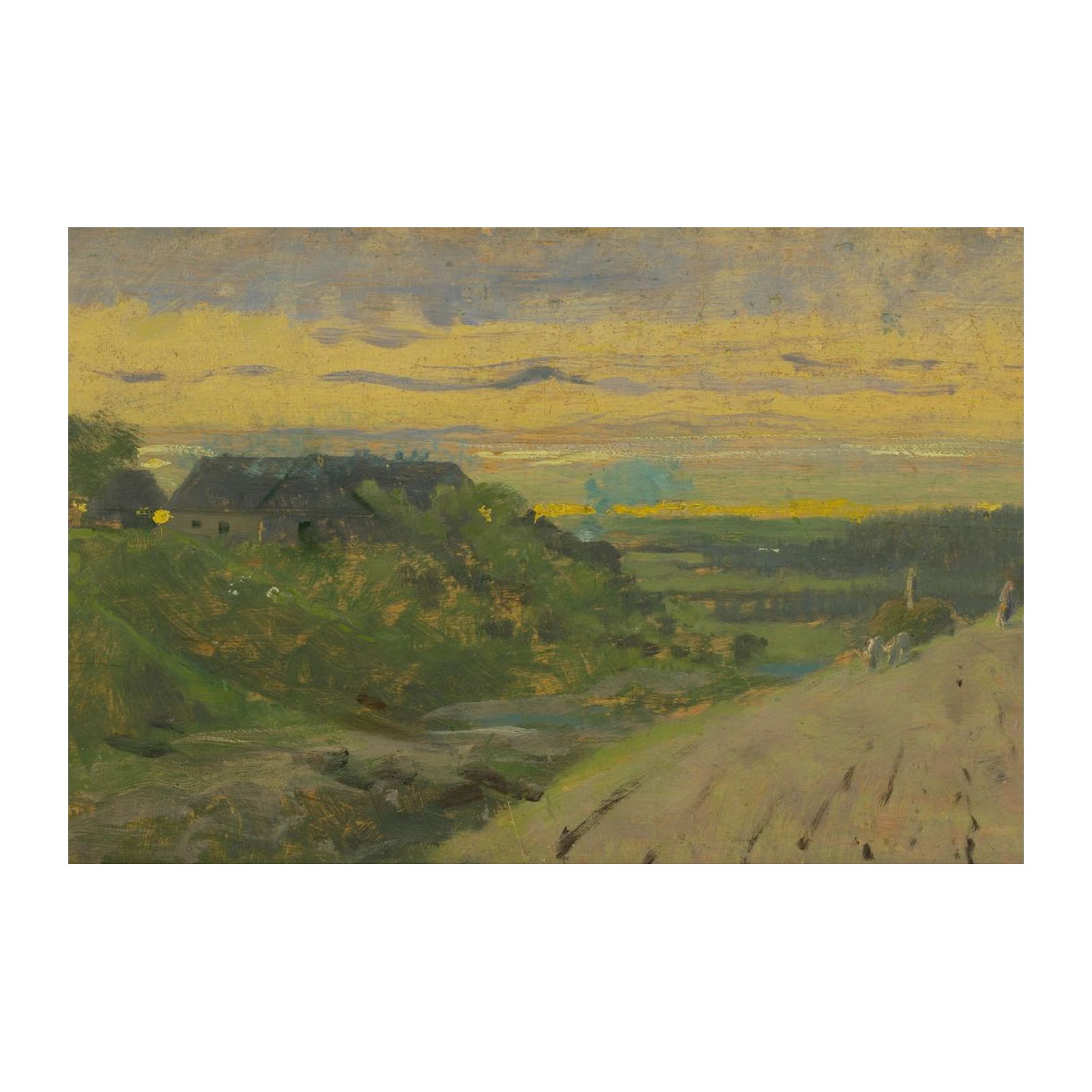 Serene Rural Landscape Painting Wall Art