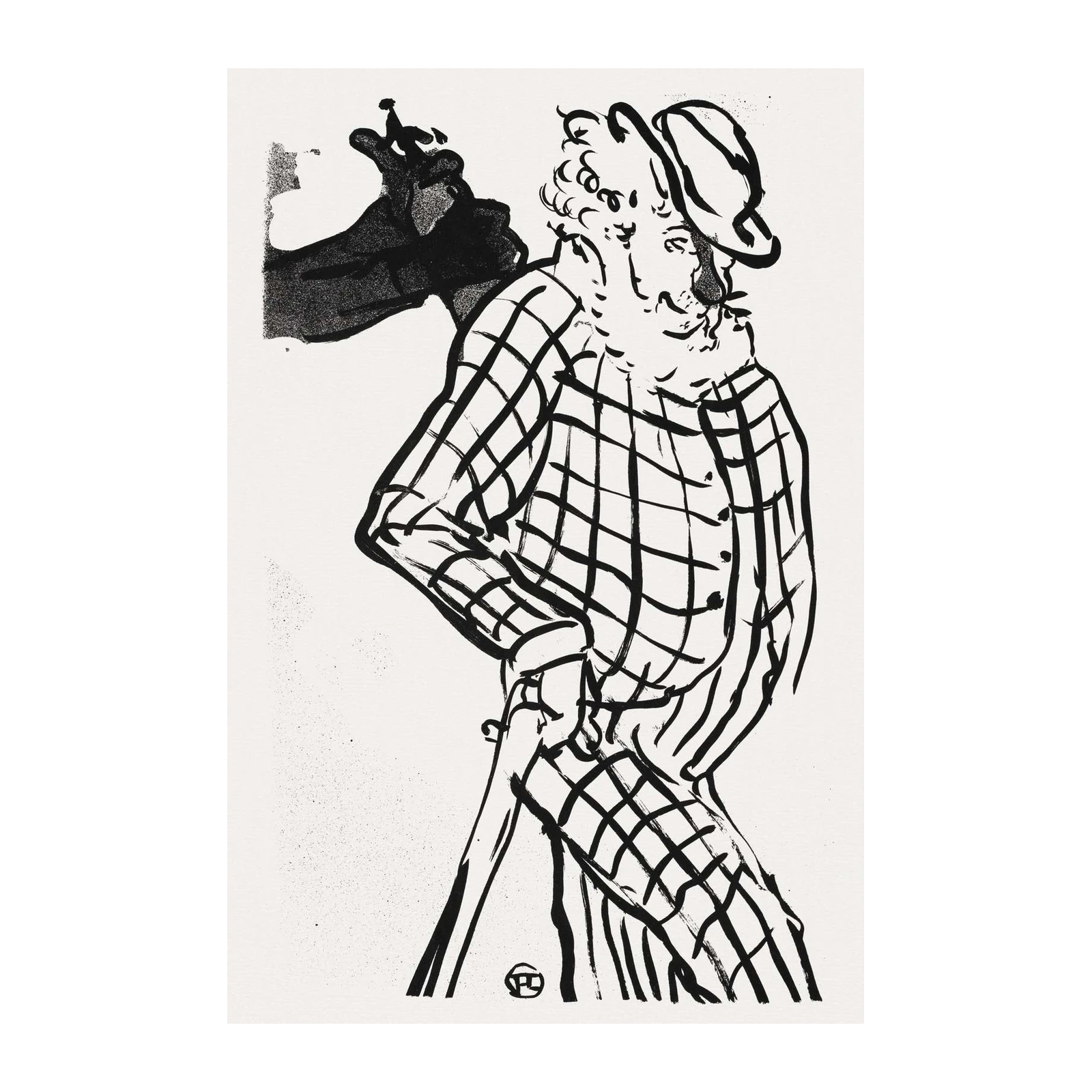 Vintage Man with Cane Wall Art | Classic Art