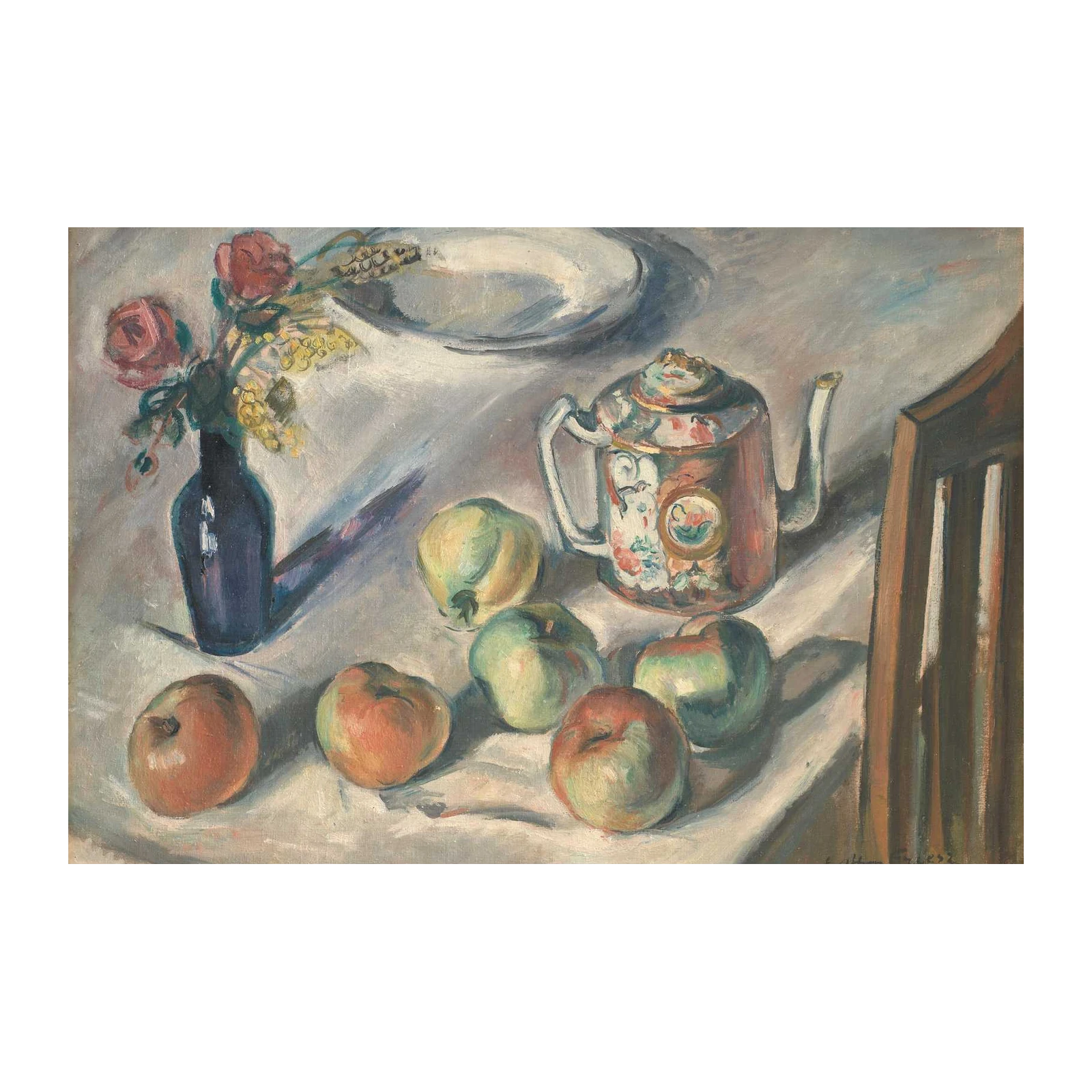 Vintage Apples & Roses Still Life Wall Art
