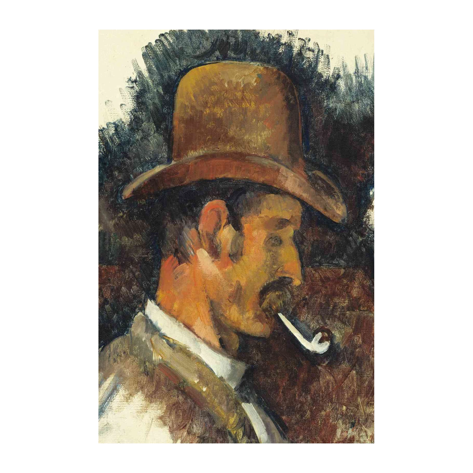 Man with Hat & Pipe Portrait Wall Art