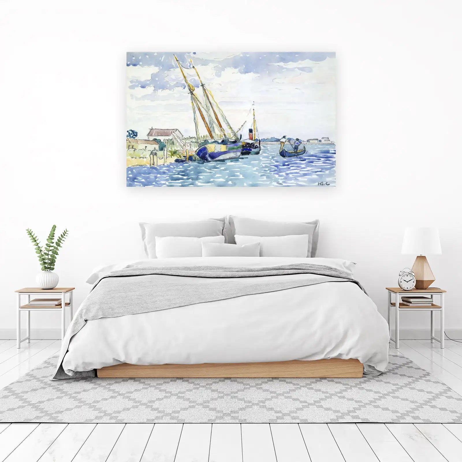 Seaside Serenity Boats Wall Art