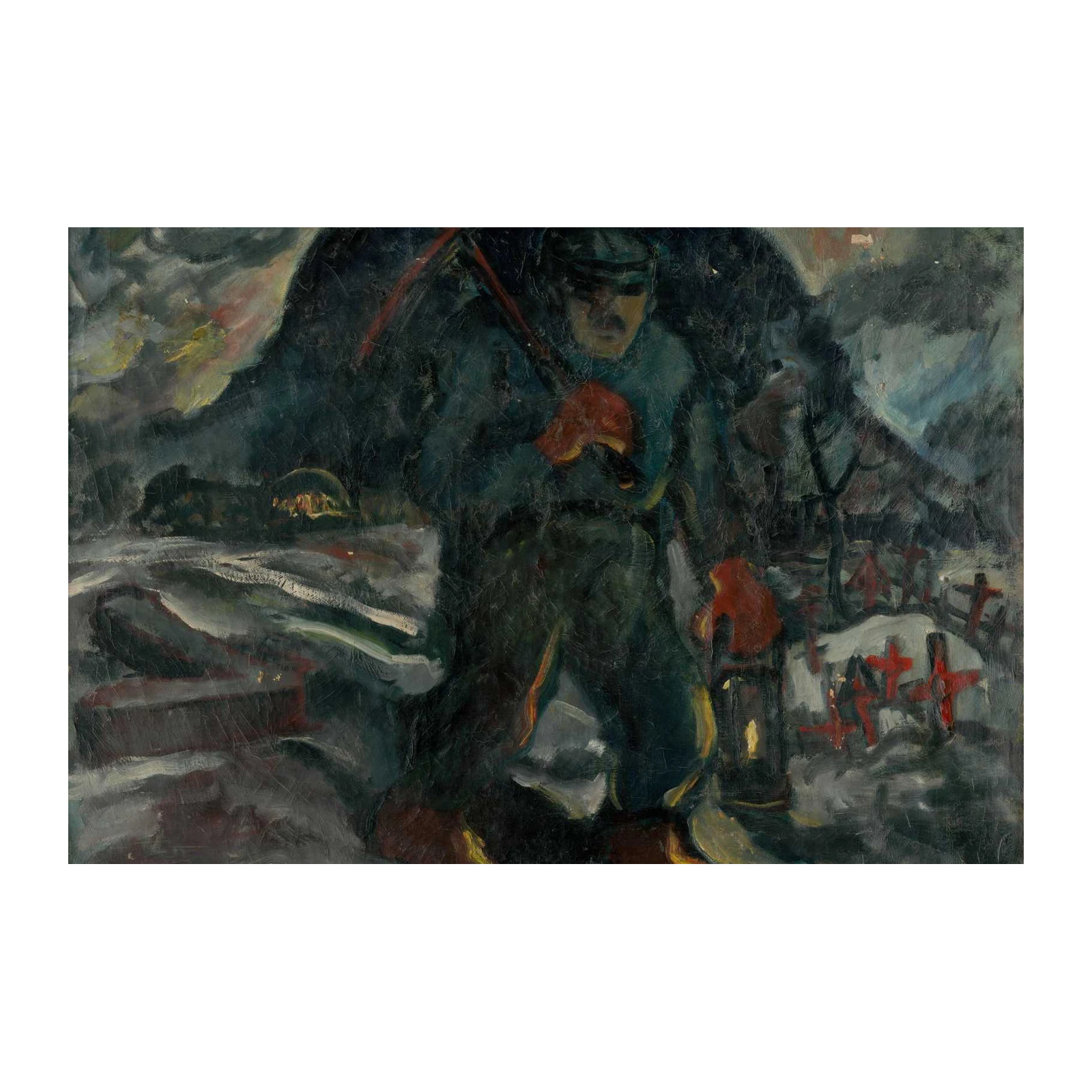 WW1 Soldier Lantern Landscape Wall Art