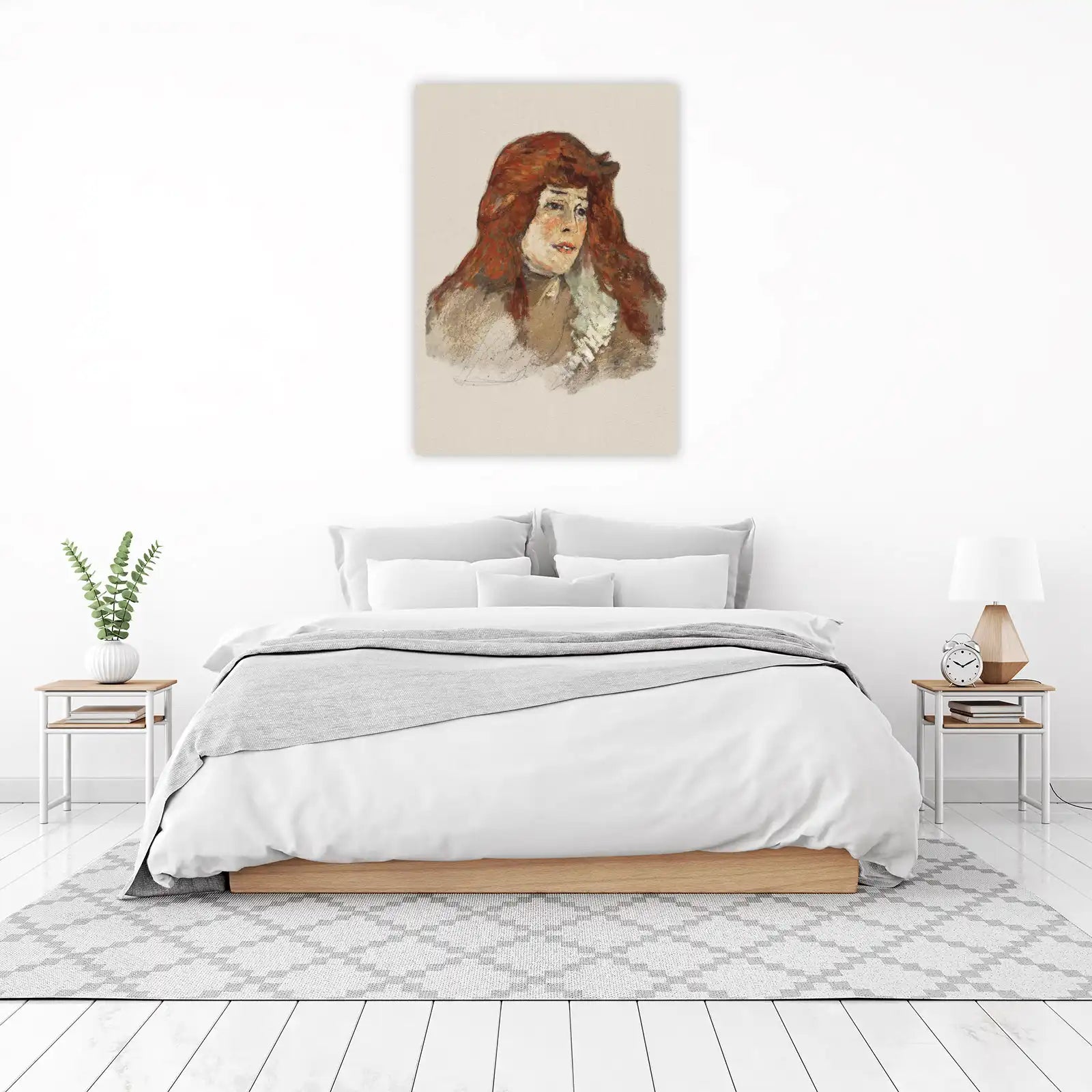 Redhead Woman Portrait Impressionist Wall Art