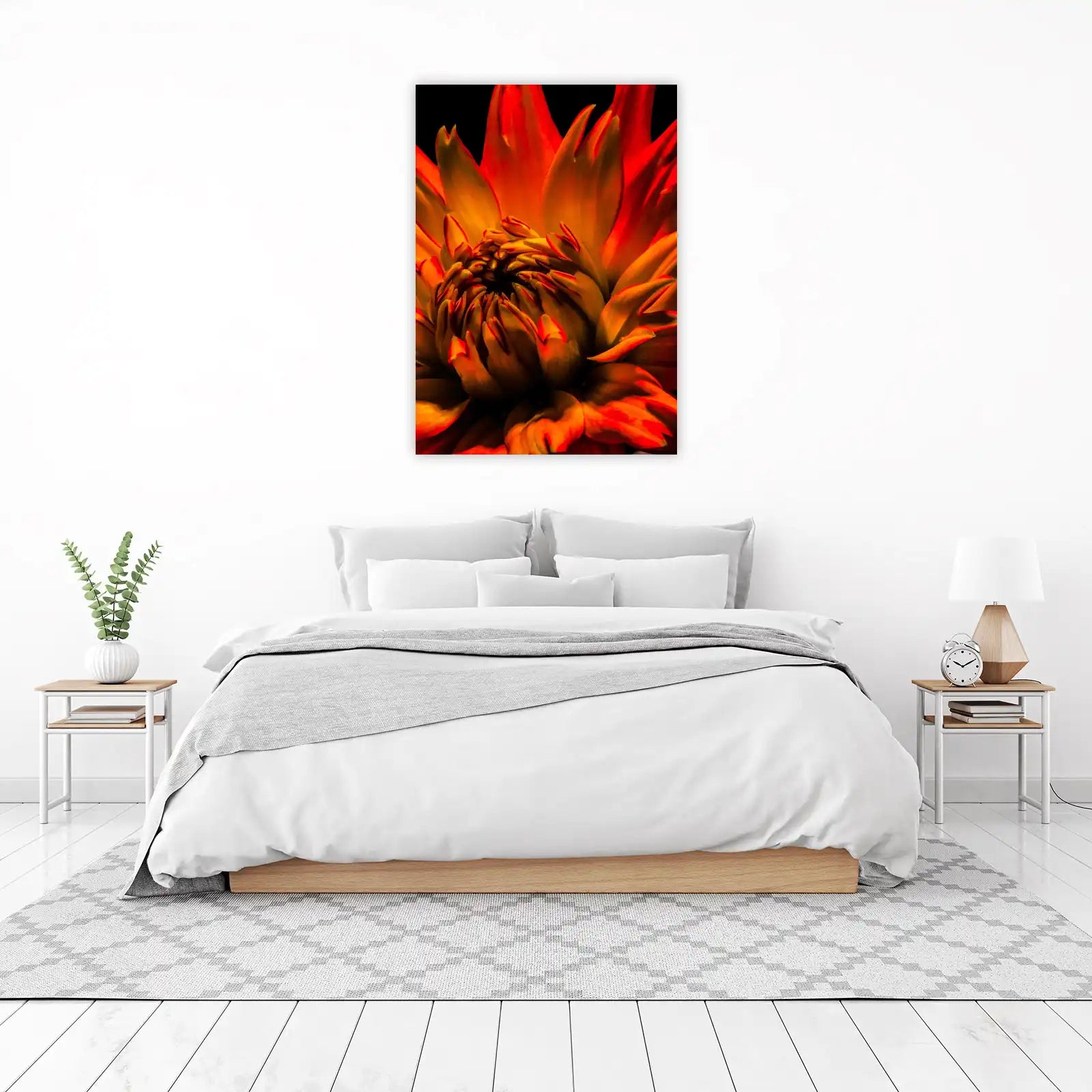 Vibrant Dahlia Abstract Floral Wall Art