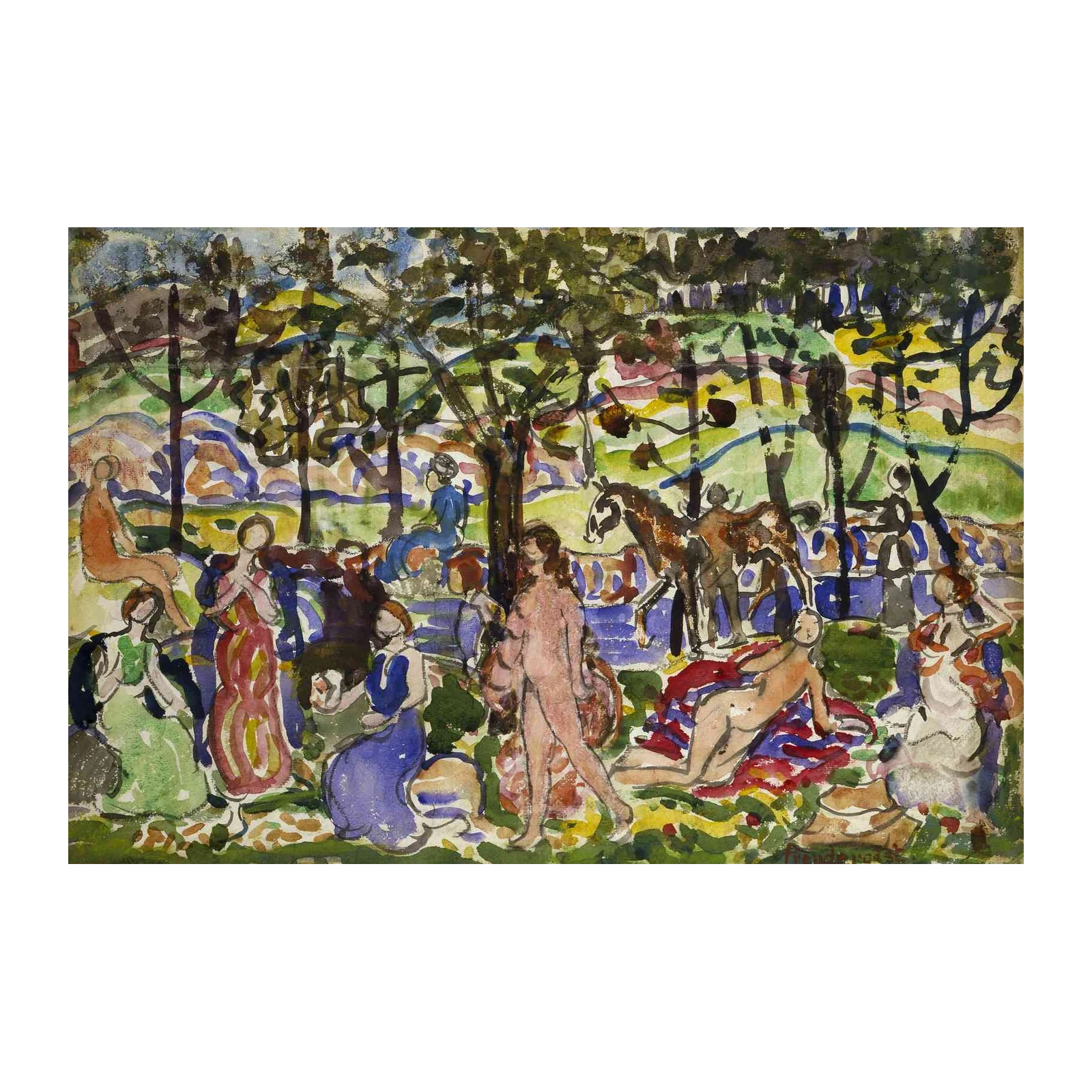 Impressionist Picnic Scene Wall Art