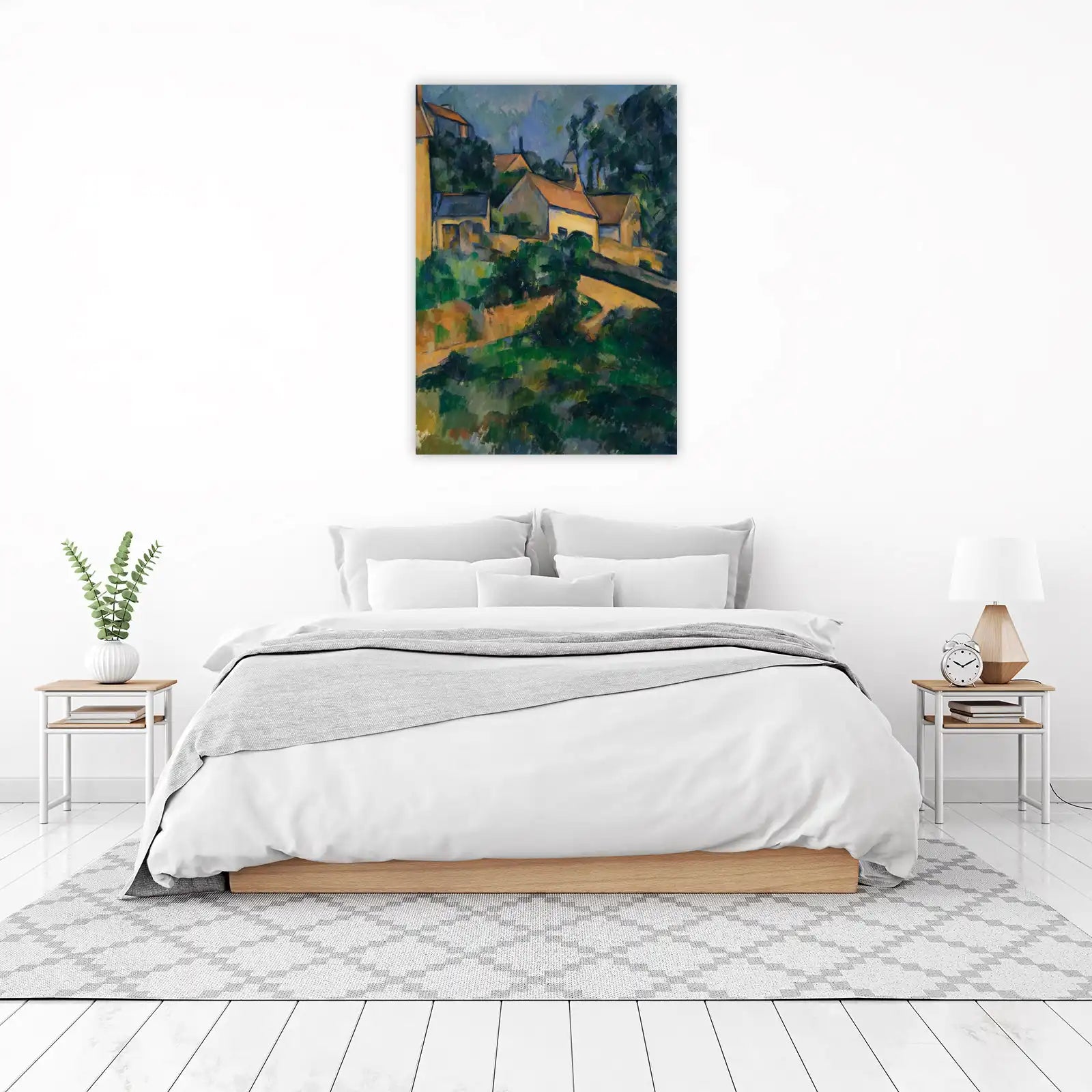 Vibrant Village Landscape Wall Art