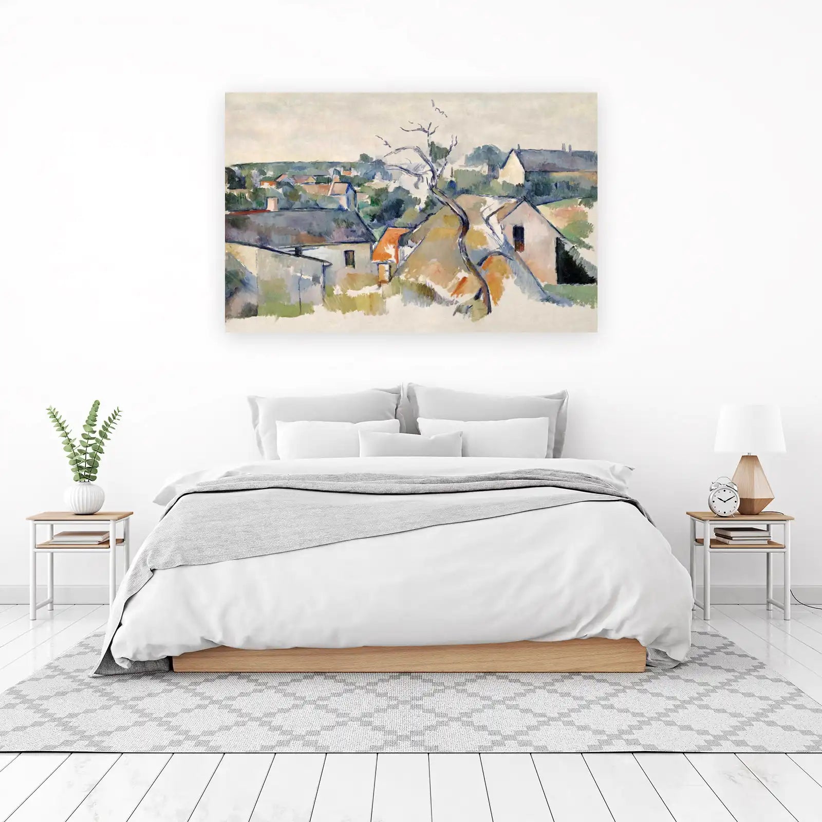 Serene Village Landscape Post-Impressionist Wall Art