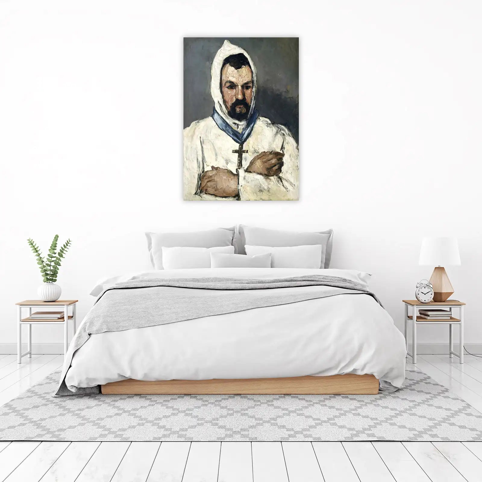 Monk with Cross Oil Painting Wall Art