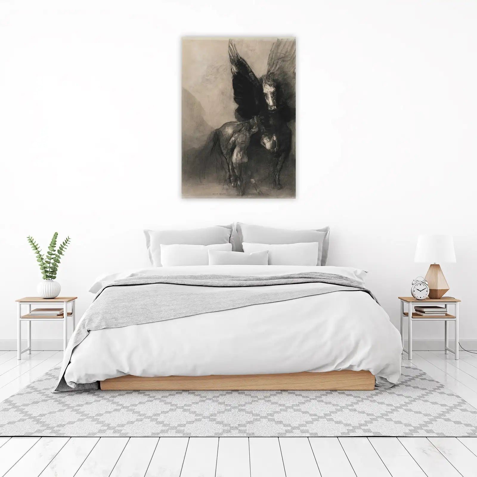 Pegasus & Icarus Dreamlike Charcoal Wall Art