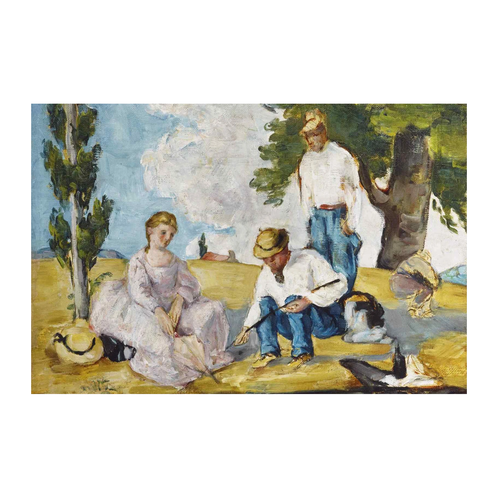 Vintage Riverside Picnic Wall Art