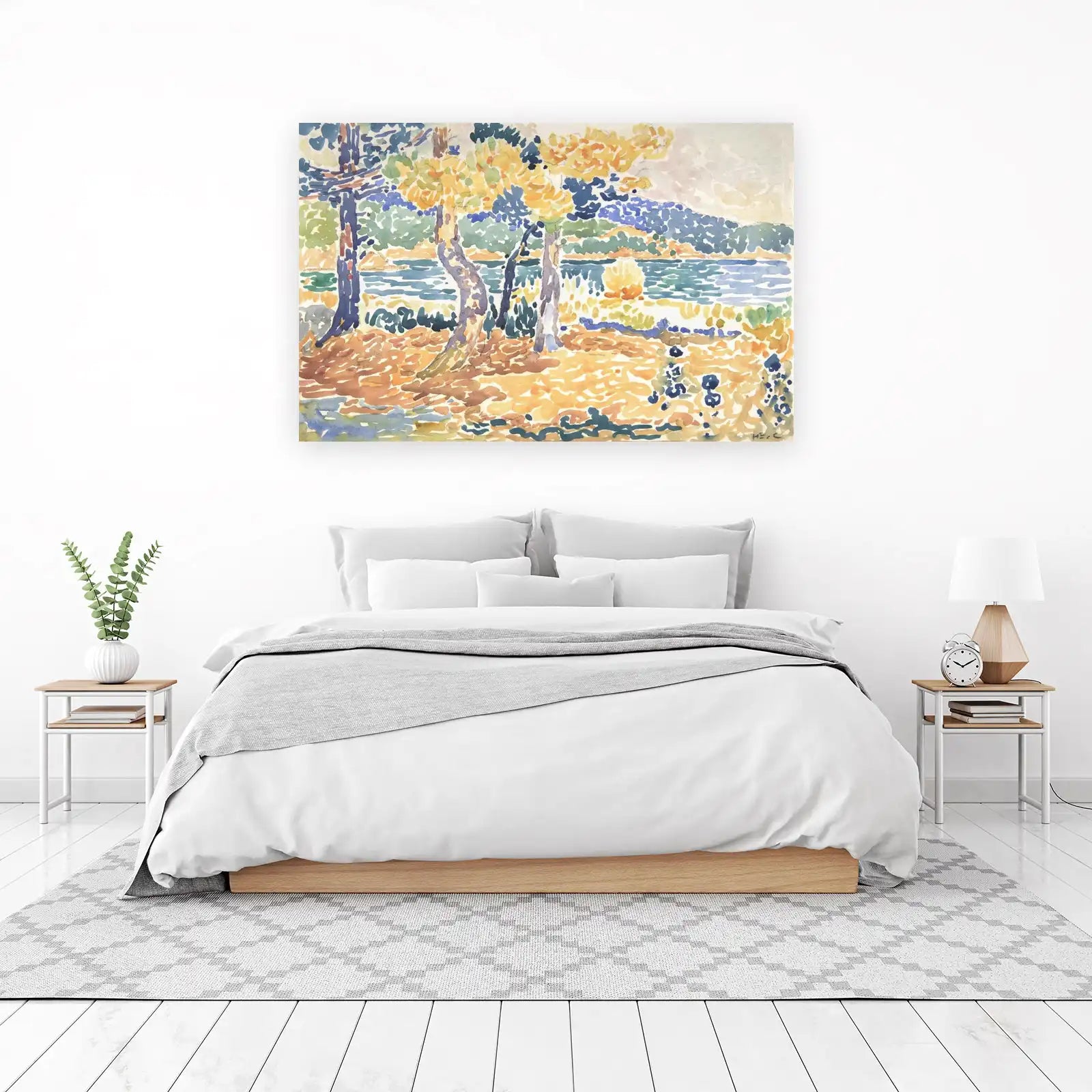 Vibrant Landscape Trees and Water Wall Art