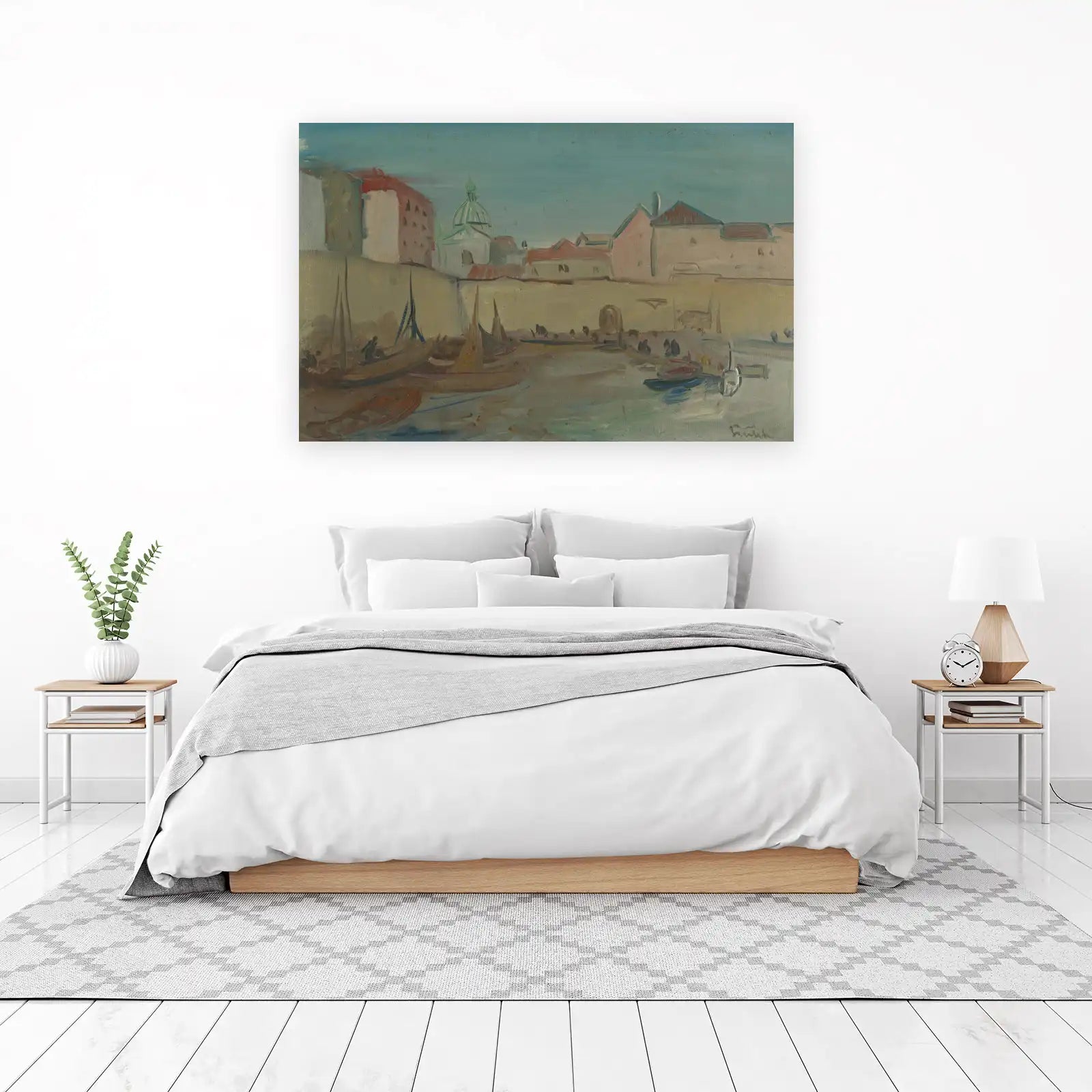Impressionist Harbor Boats Wall Art
