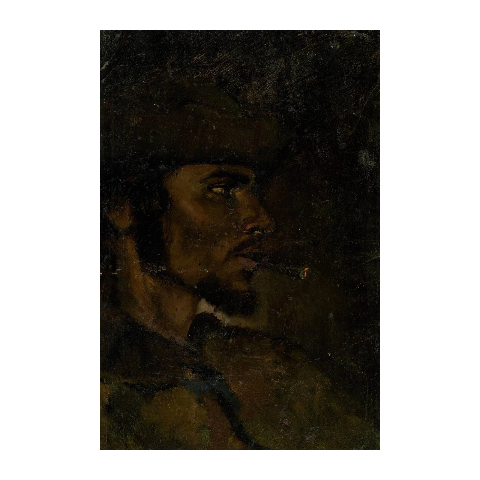 Intense Man Smoking Portrait Wall Art