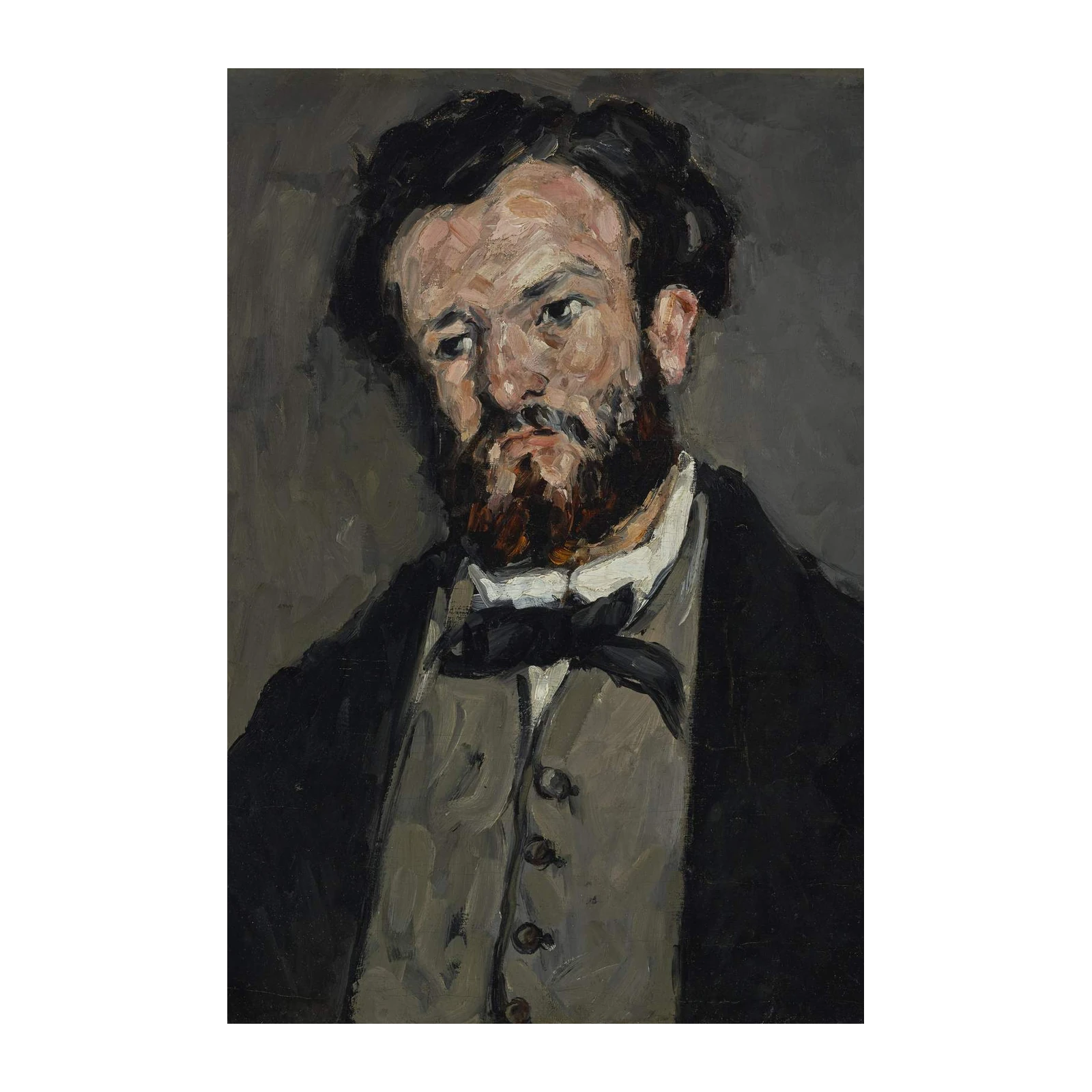Intense Bearded Man Portrait Oil Painting Wall Art