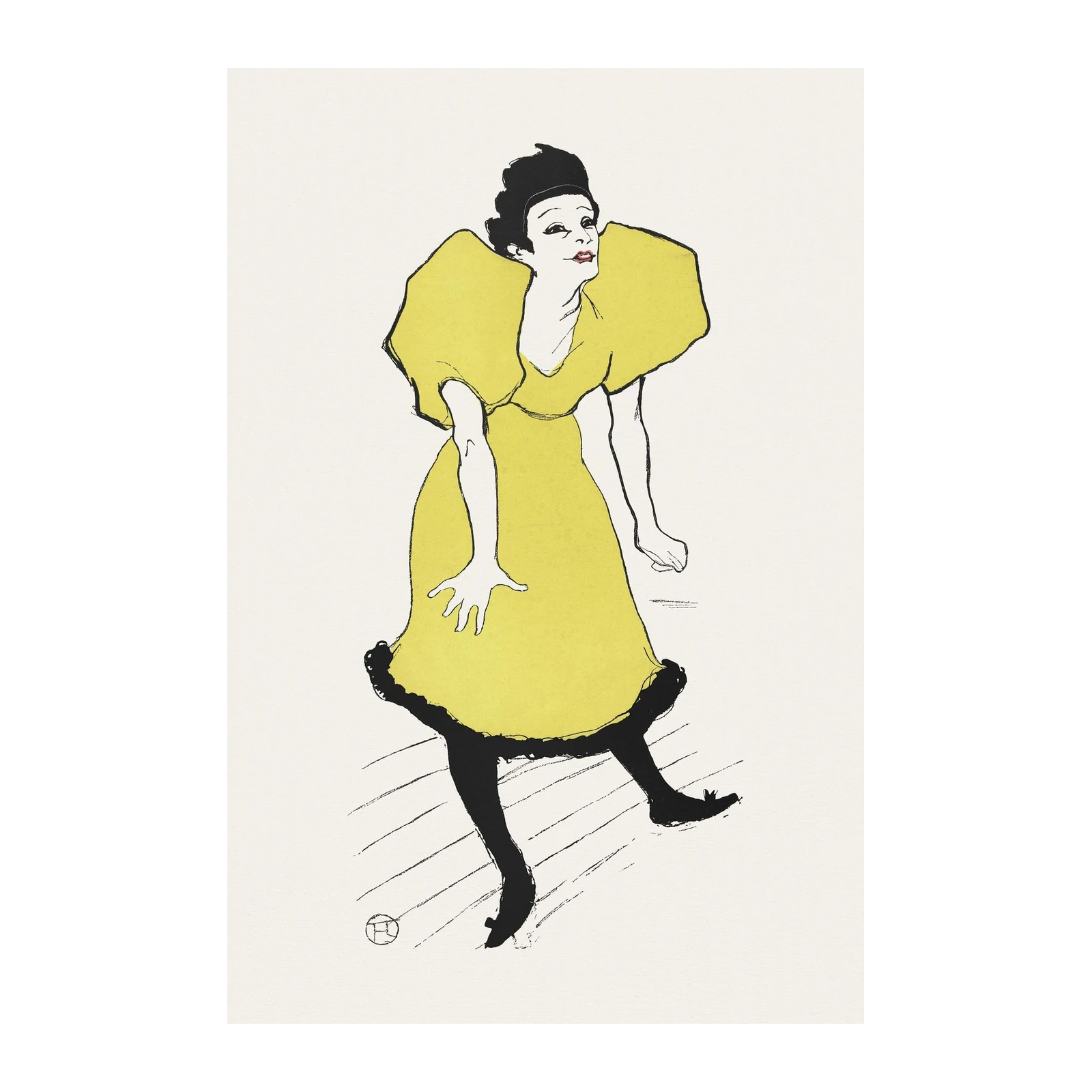 Vintage Yellow Dress Dancer Wall Art