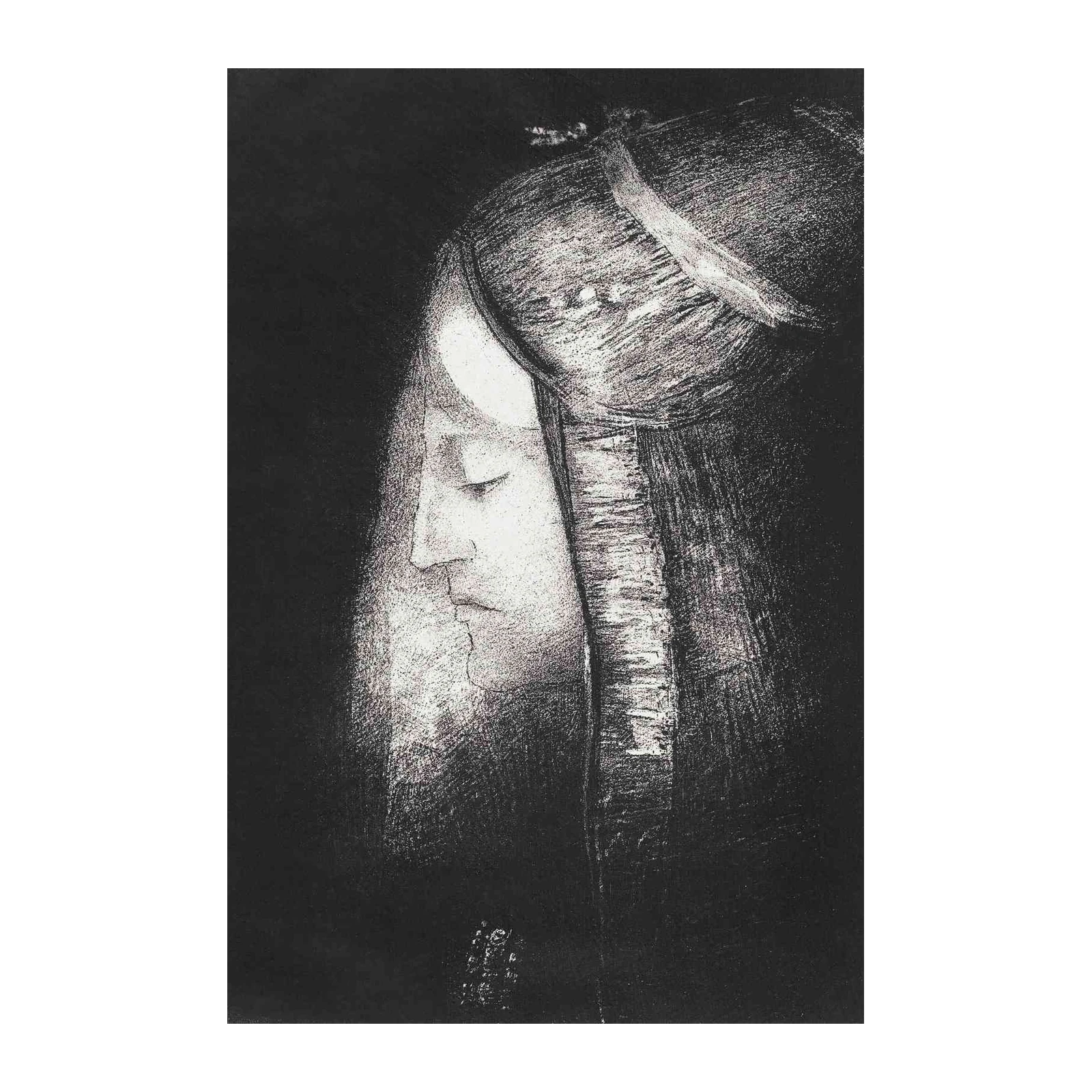 Enigmatic Portrait in Charcoal Wall Art