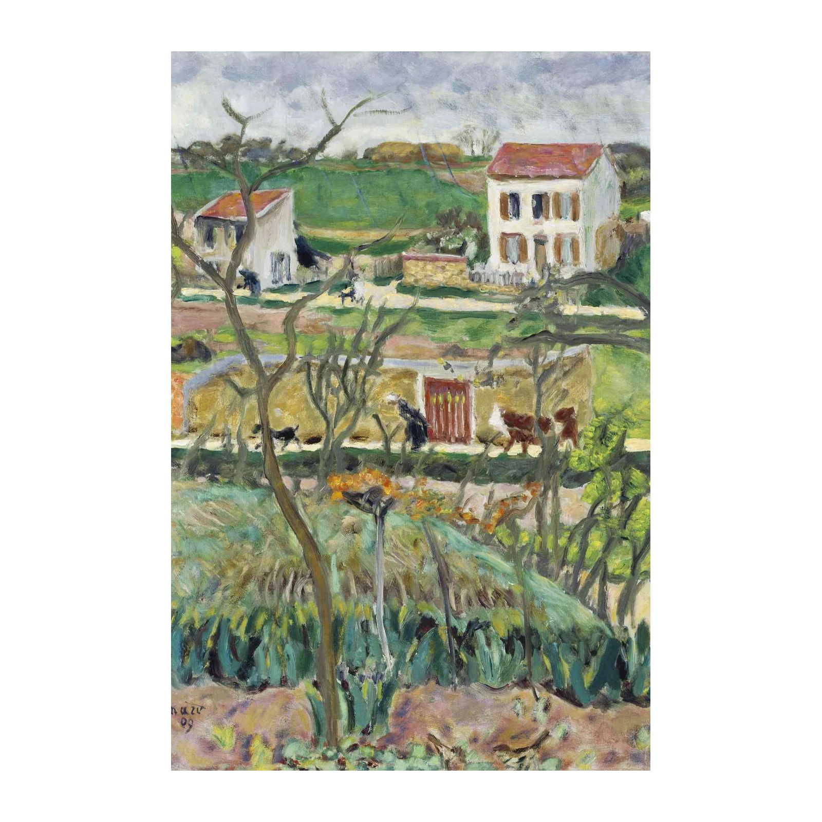 Impressionist Landscape Farm Scene Wall Art