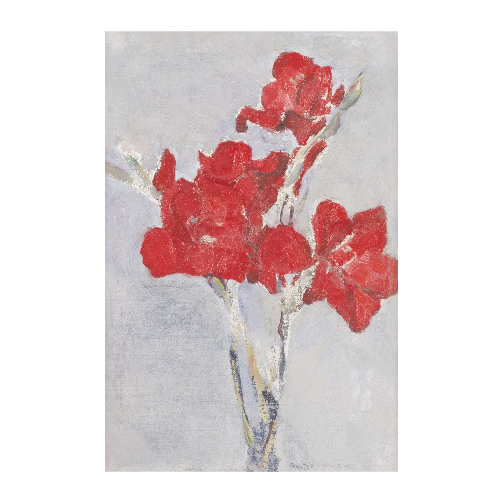Vibrant Red Floral Impression Wall Art