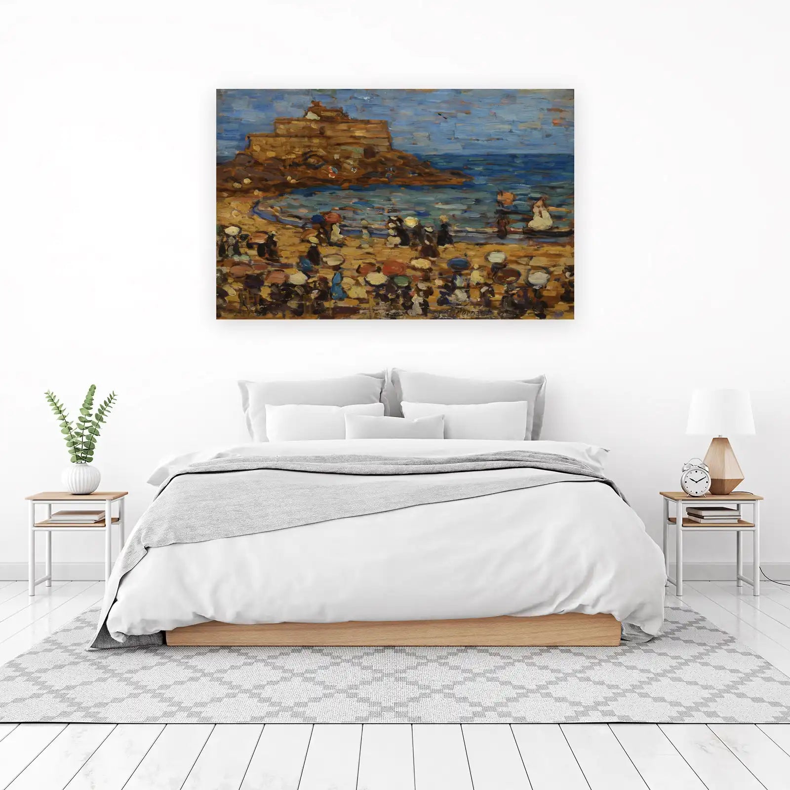 Vibrant Beach Scene Impressionist Wall Art