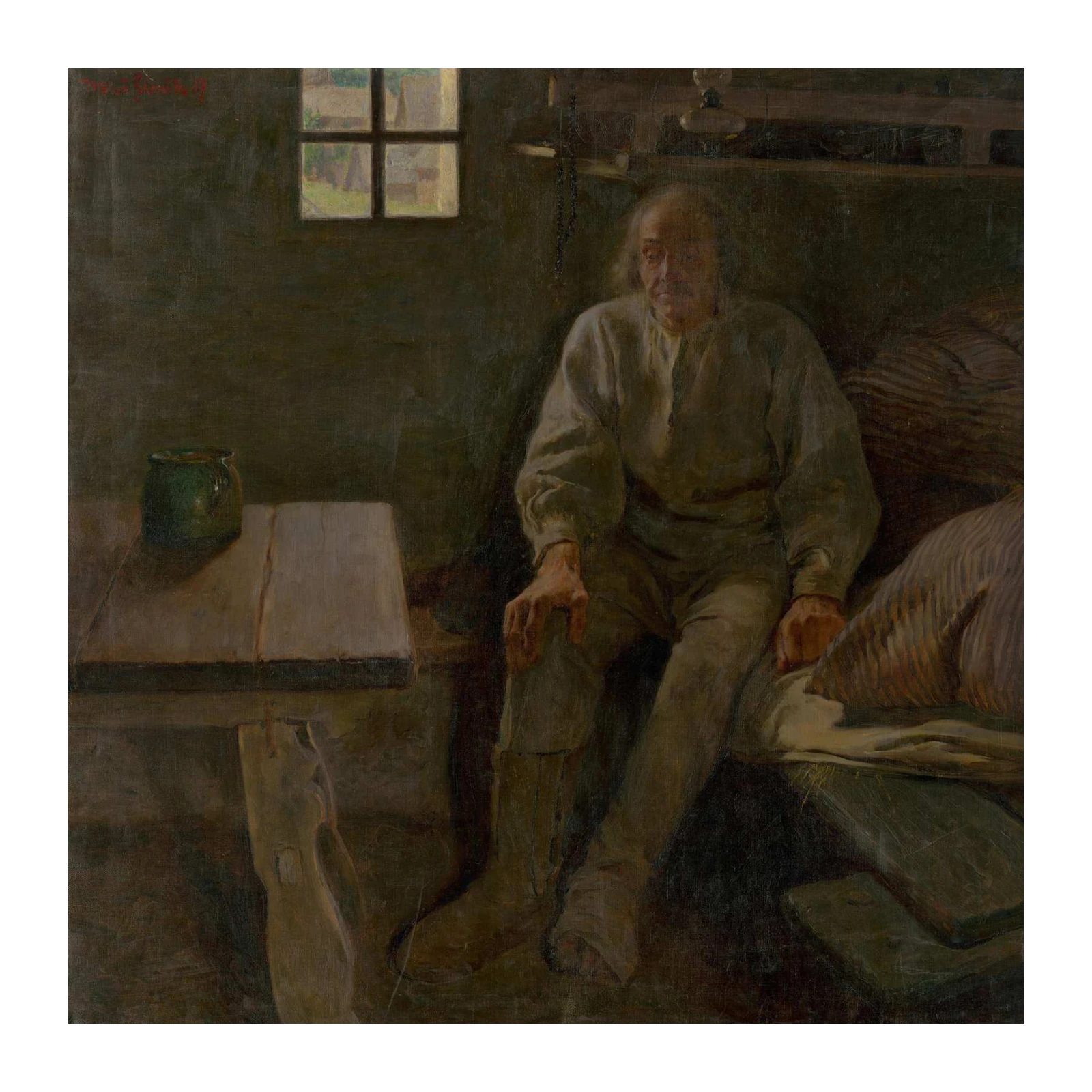 Rustic Man Interior Scene Wall Art Wall Art