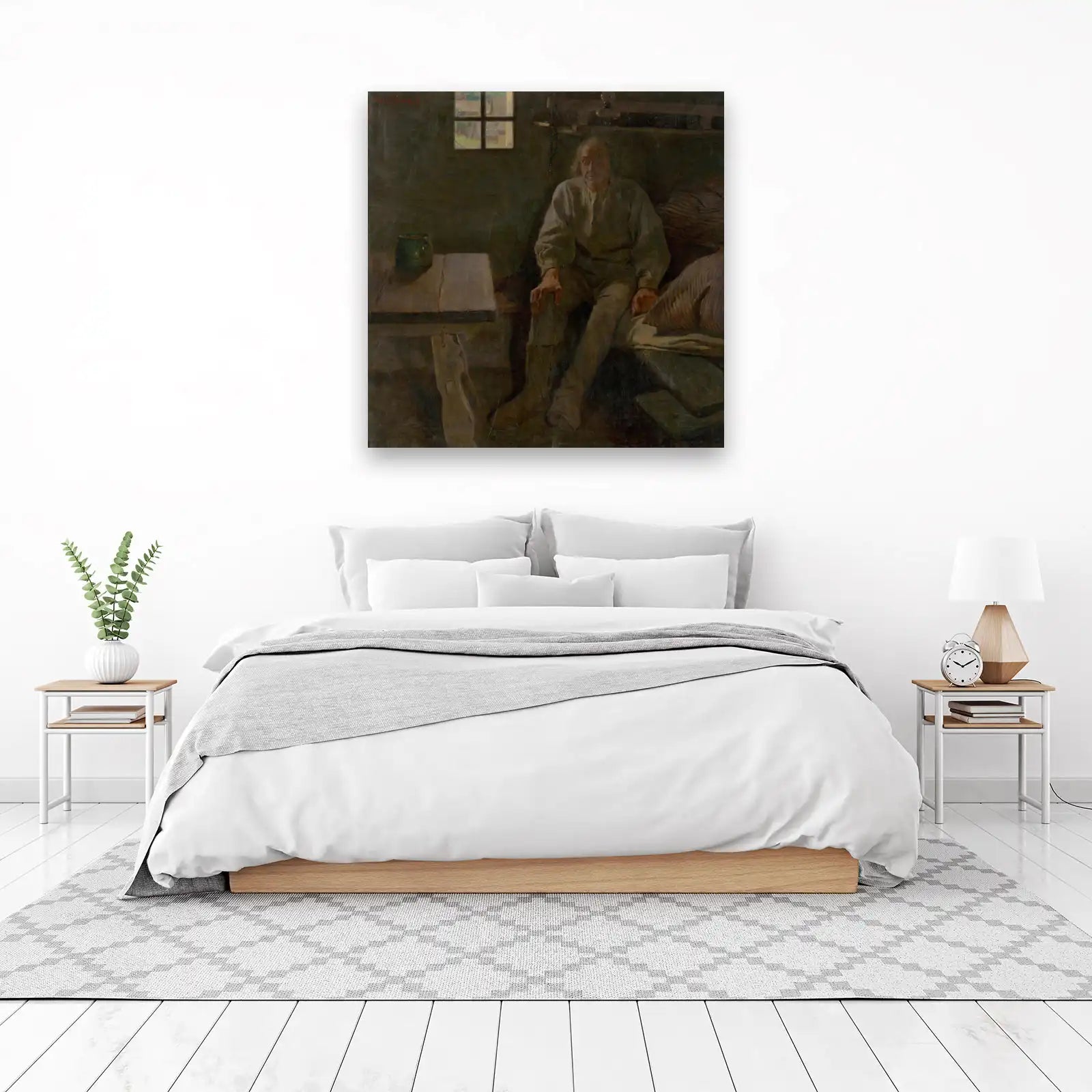 Rustic Man Interior Scene Wall Art Wall Art