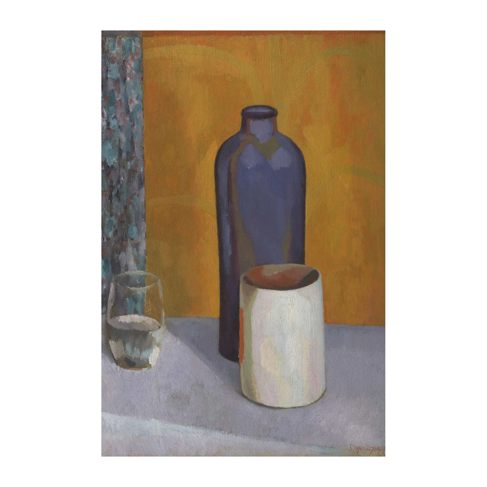 Abstract Still Life Blue Bottle Wall Art