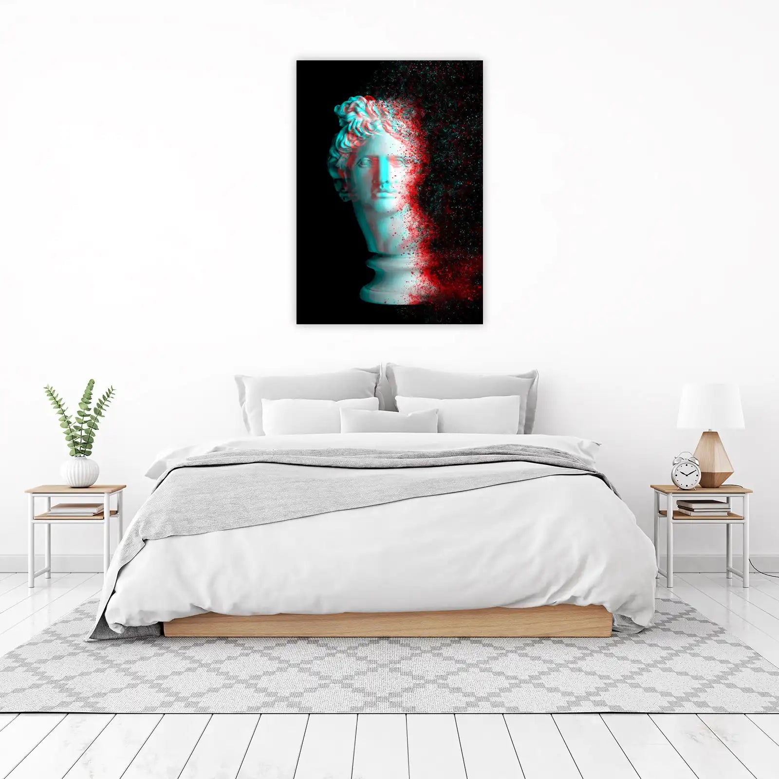 Glitchy Neo-Classical Bust Wall Art