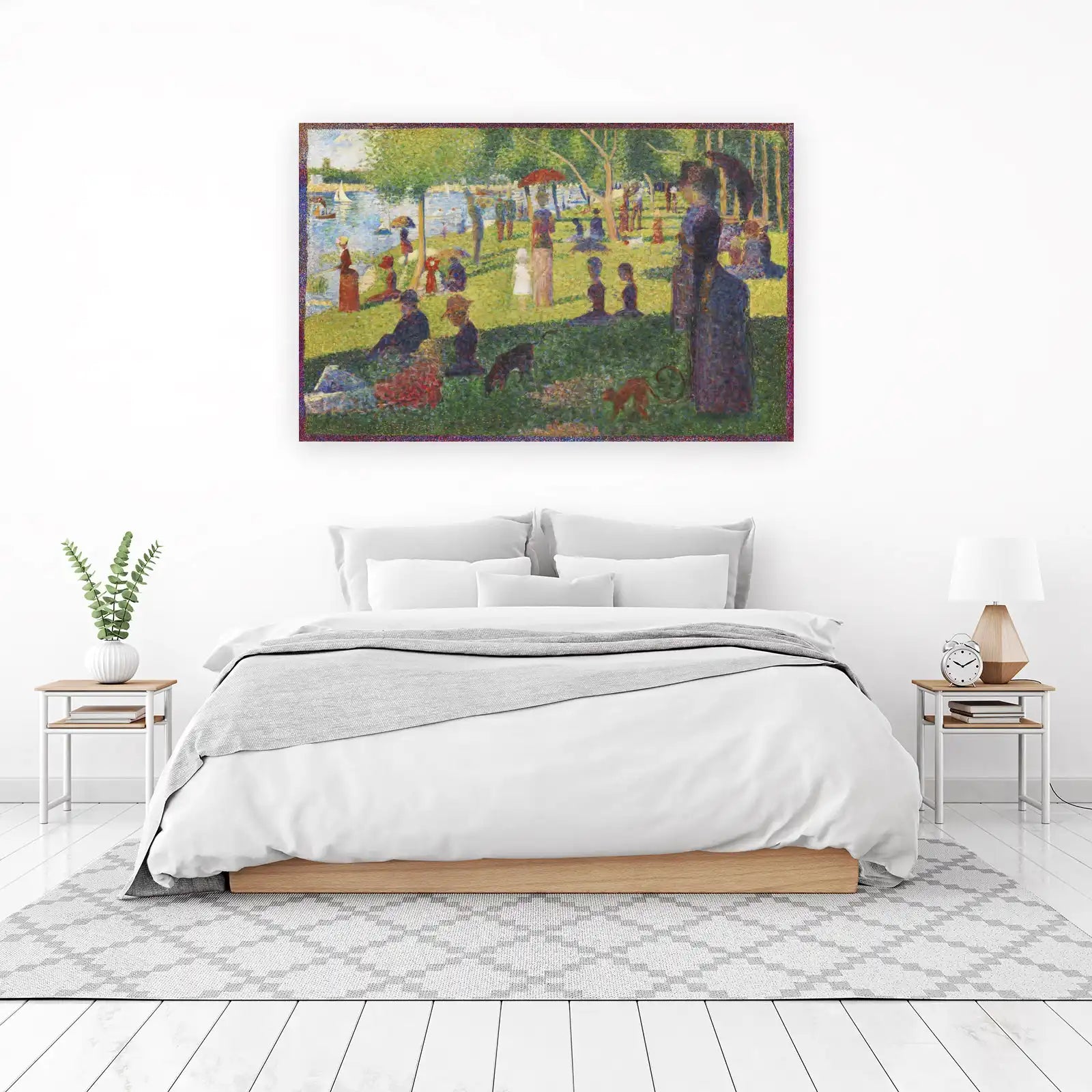 Pointillist Park Scene Wall Art | Impressionist Wall Art