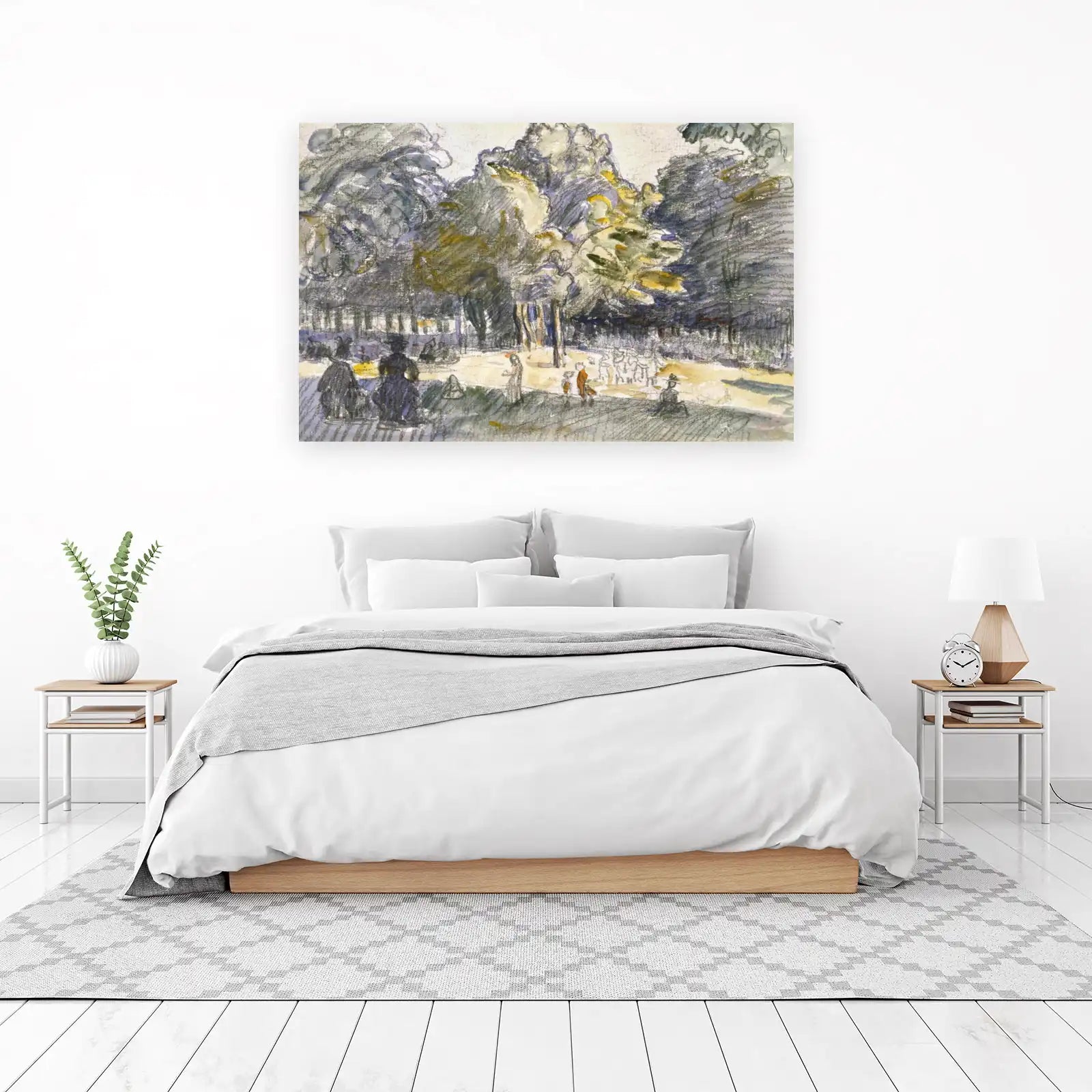 Impressionist Park Scene With Figures Wall Art