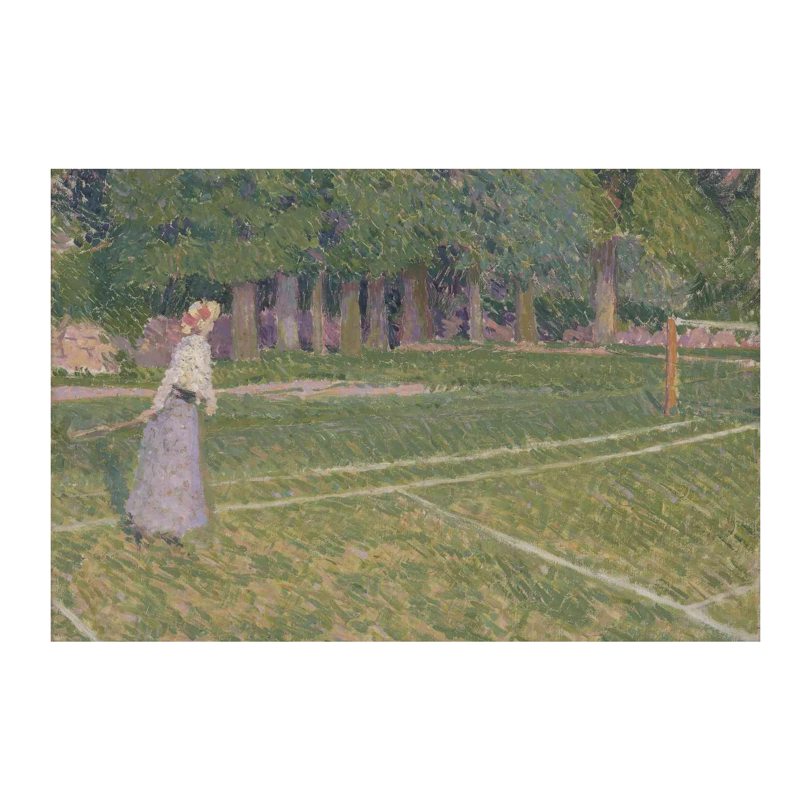 Serene Tennis Court Scene Wall Art