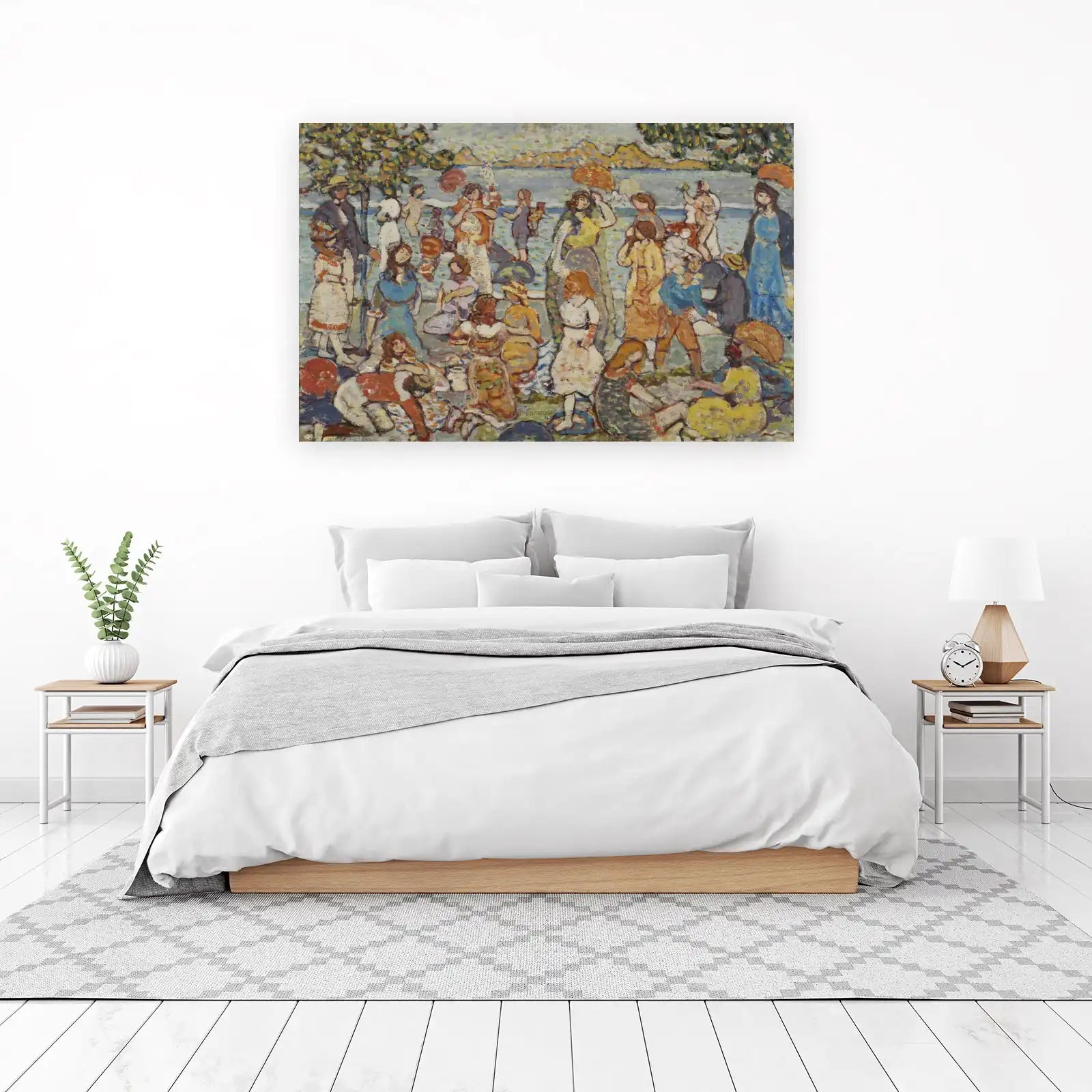Vibrant Park Scene People Gathering Wall Art