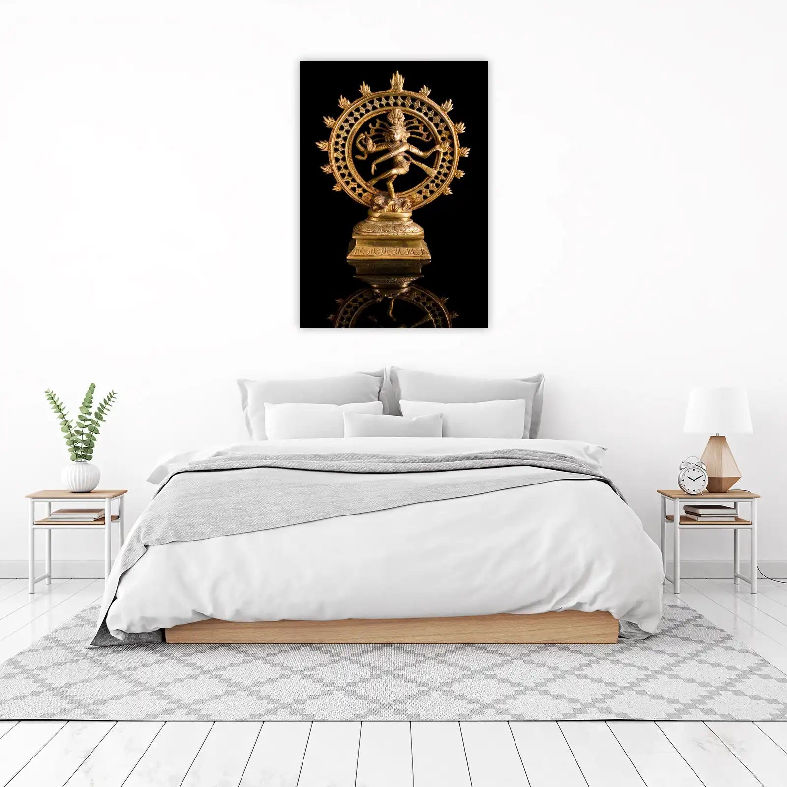 Elegant Dancing Shiva Nataraja Brass Wall Art