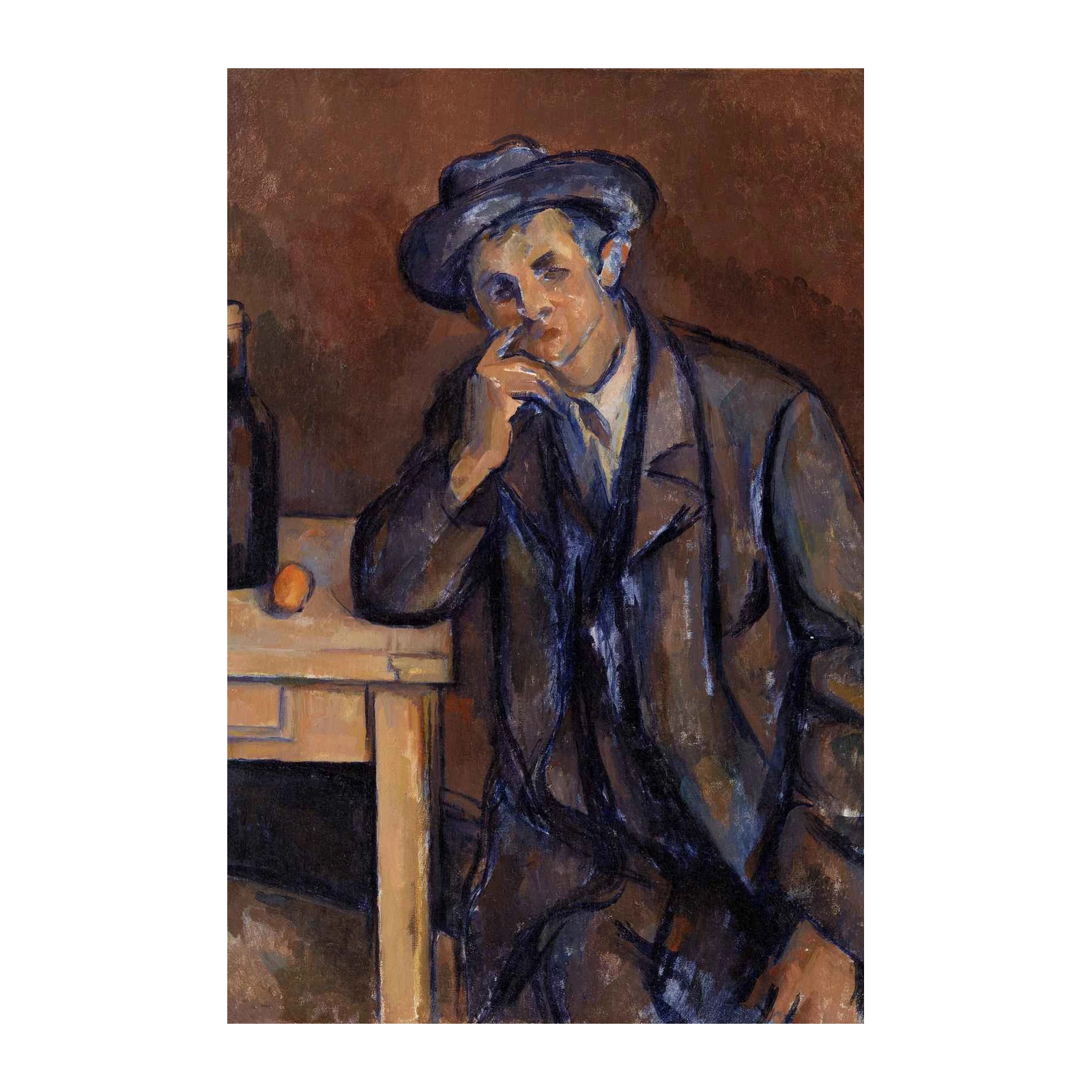 Man Smoking Hat Bottle Wall Art Wall Art