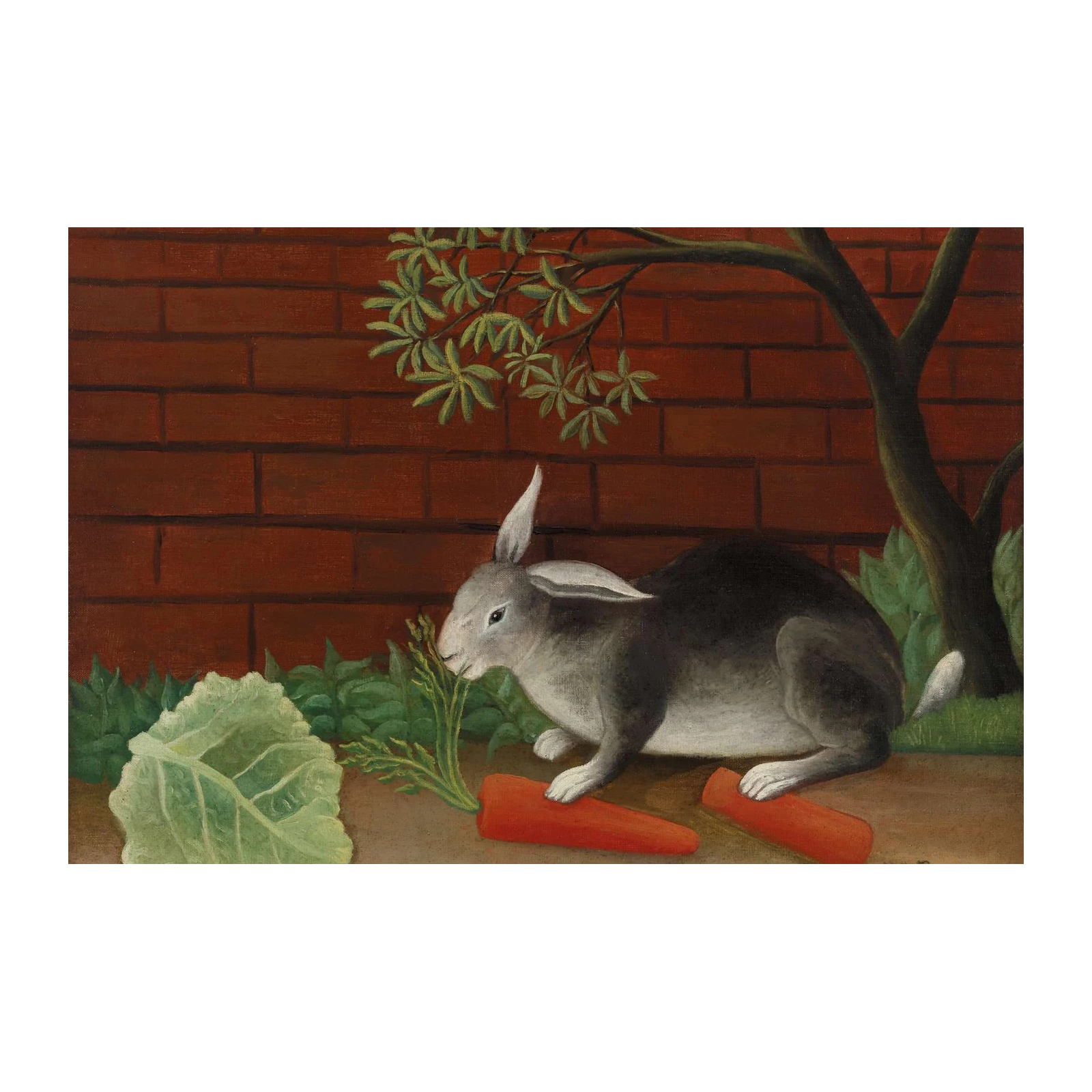 Vintage Rabbit & Carrots Art Wall Art