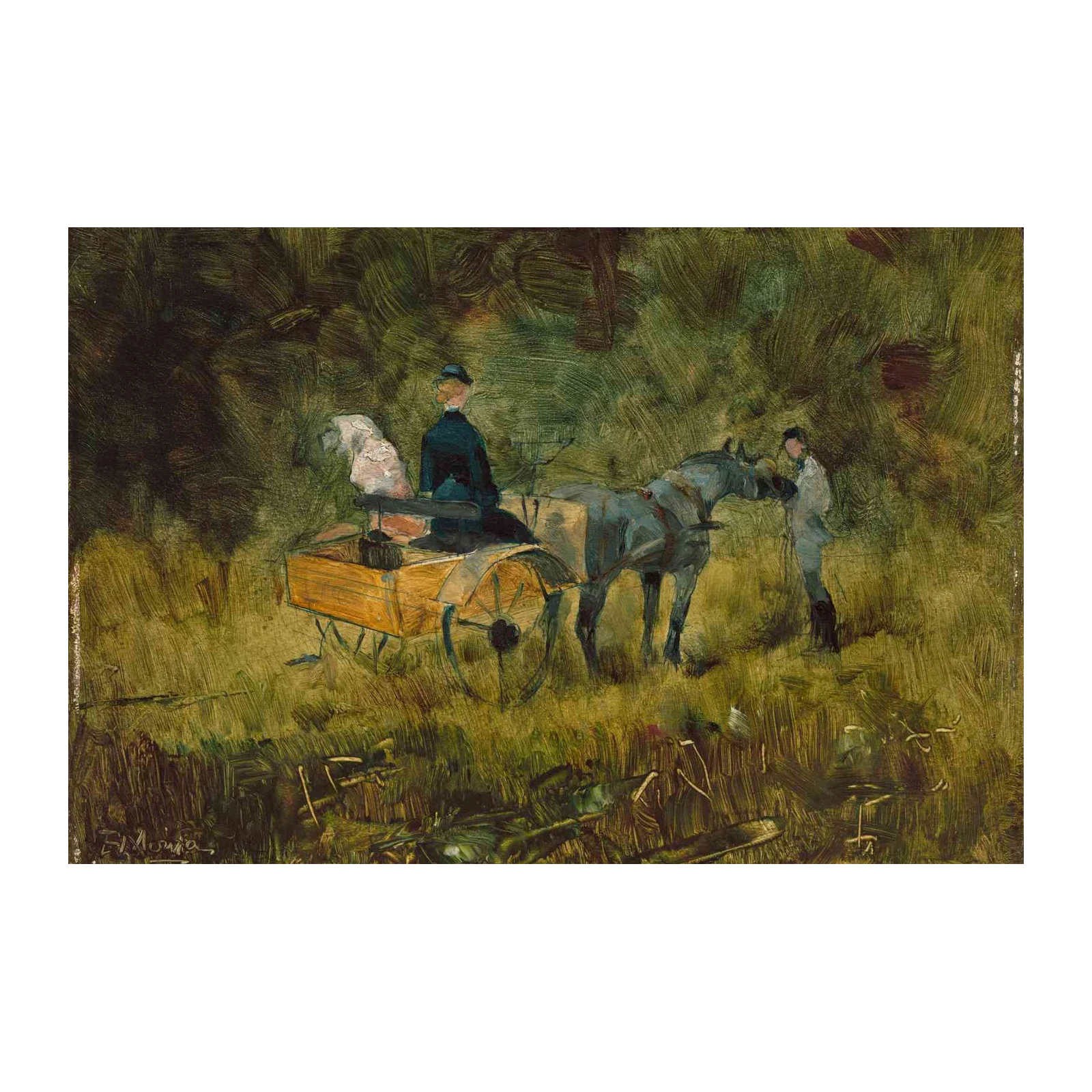 Impressionist Horse & Carriage Wall Art